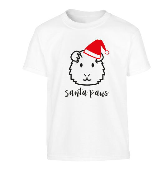 Guinea pig Santa Paws Children's white Tshirt 12-14 Years
