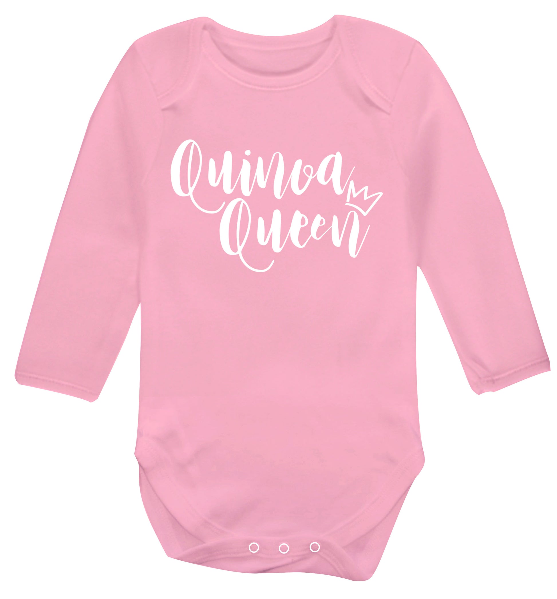 Quinoa Queen Baby Vest long sleeved pale pink 6-12 months