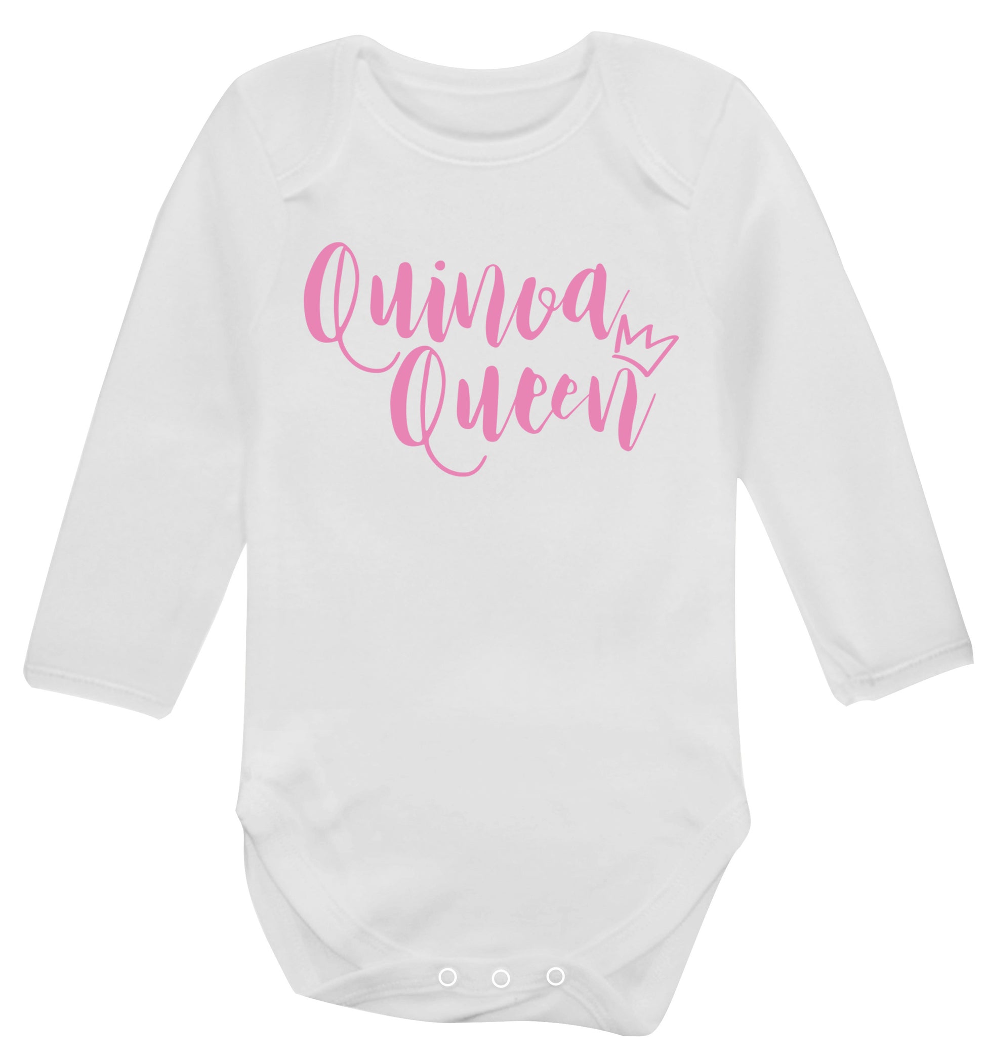 Quinoa Queen Baby Vest long sleeved white 6-12 months
