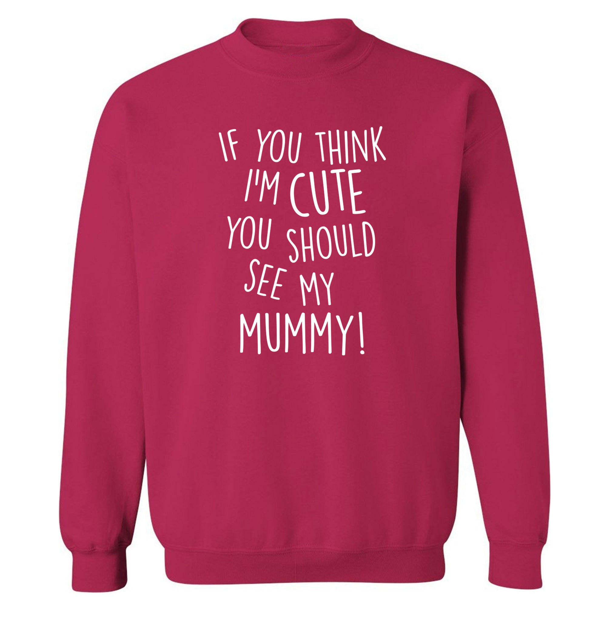 If you think I'm cute you should see my mummy Adult's unisex pink Sweater 2XL