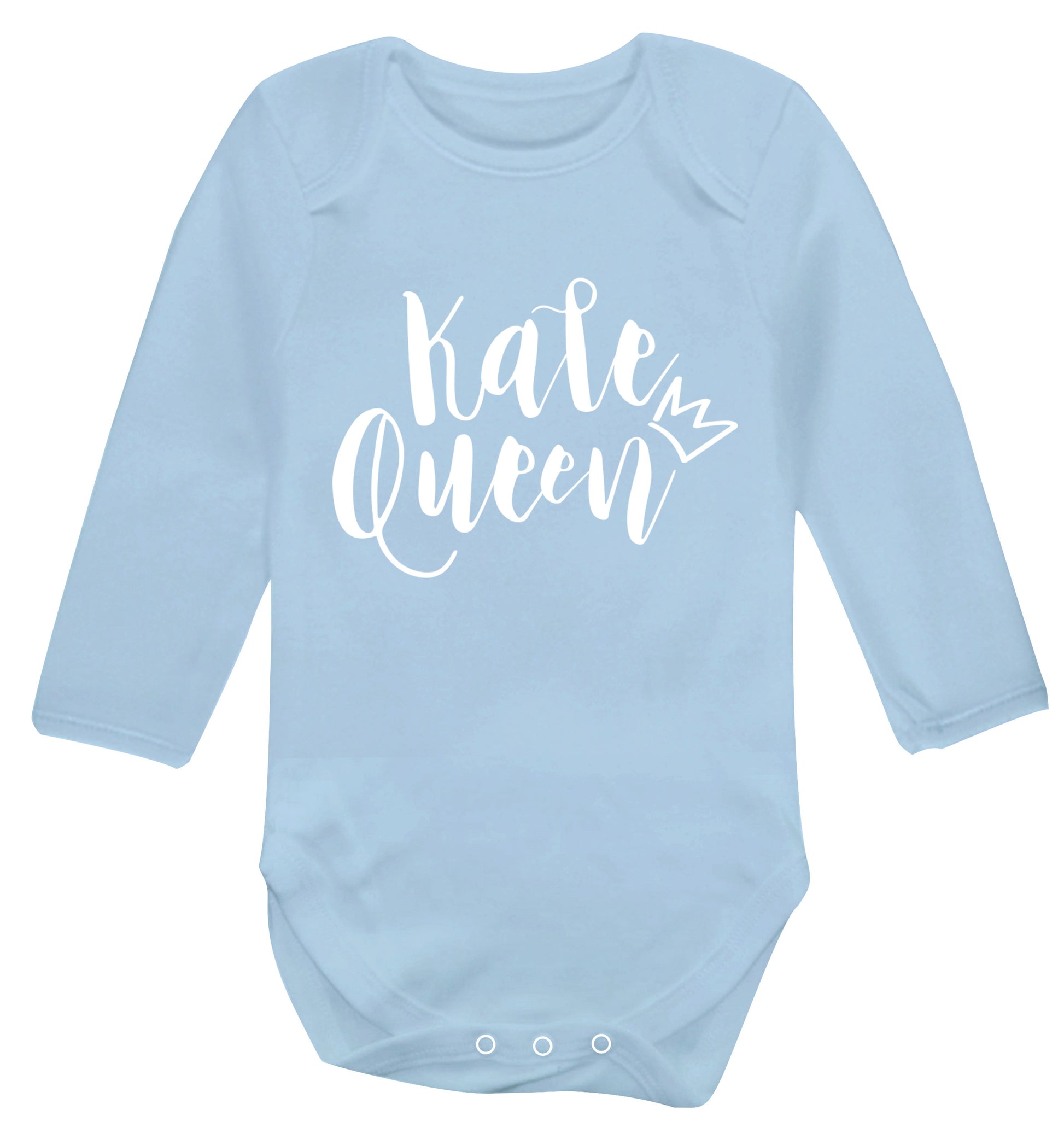 Kale Queen Baby Vest long sleeved pale blue 6-12 months