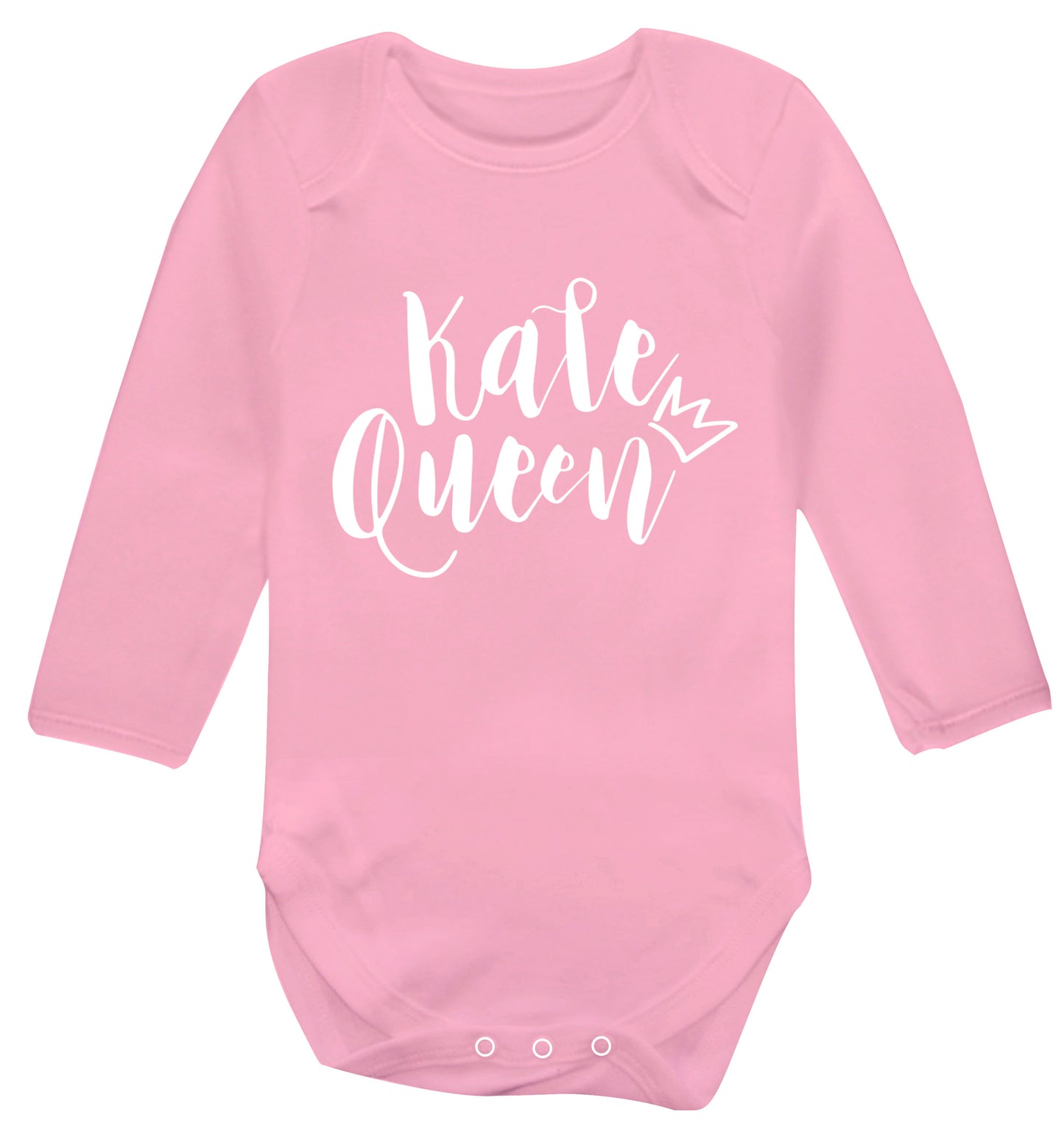 Kale Queen Baby Vest long sleeved pale pink 6-12 months
