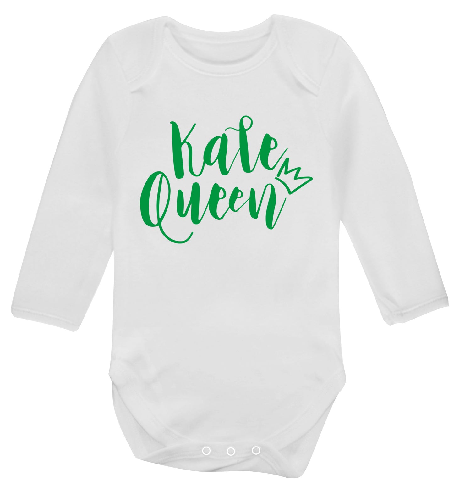 Kale Queen Baby Vest long sleeved white 6-12 months