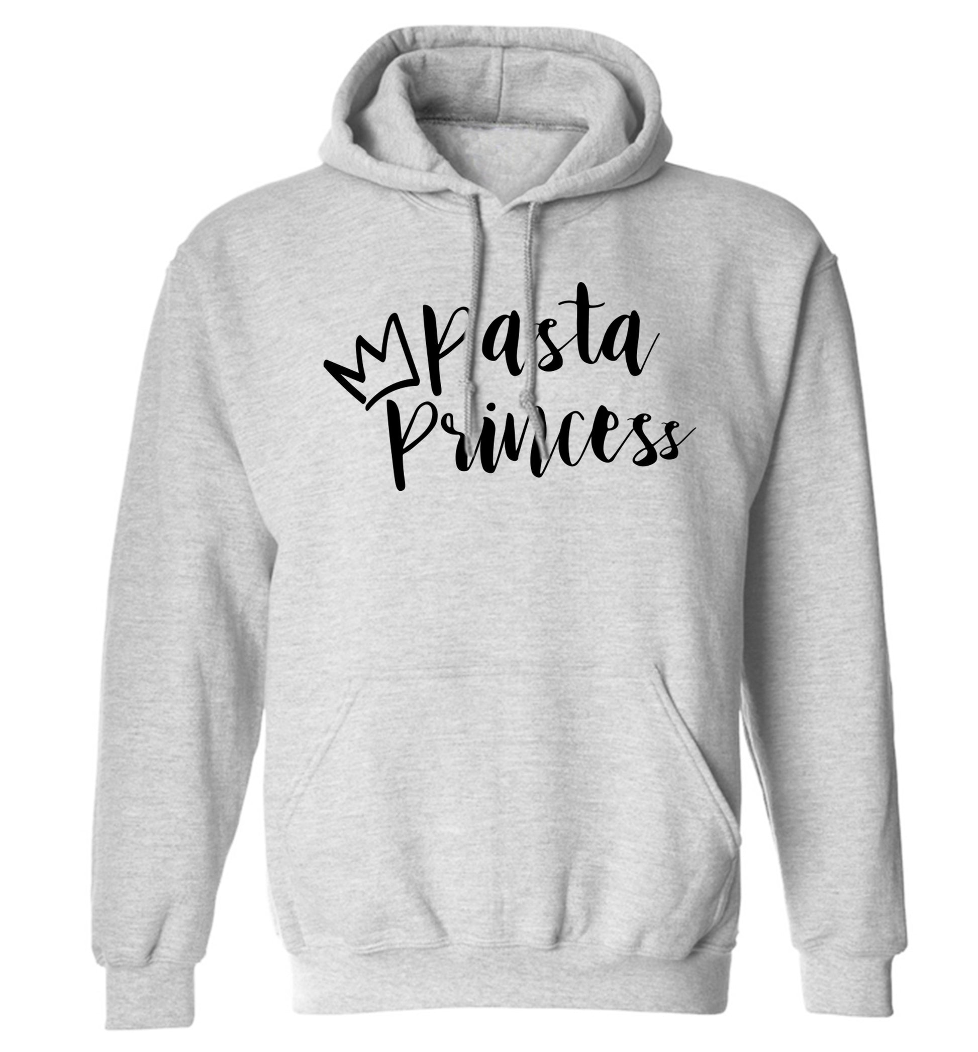 Pasta Princess adults unisex grey hoodie 2XL
