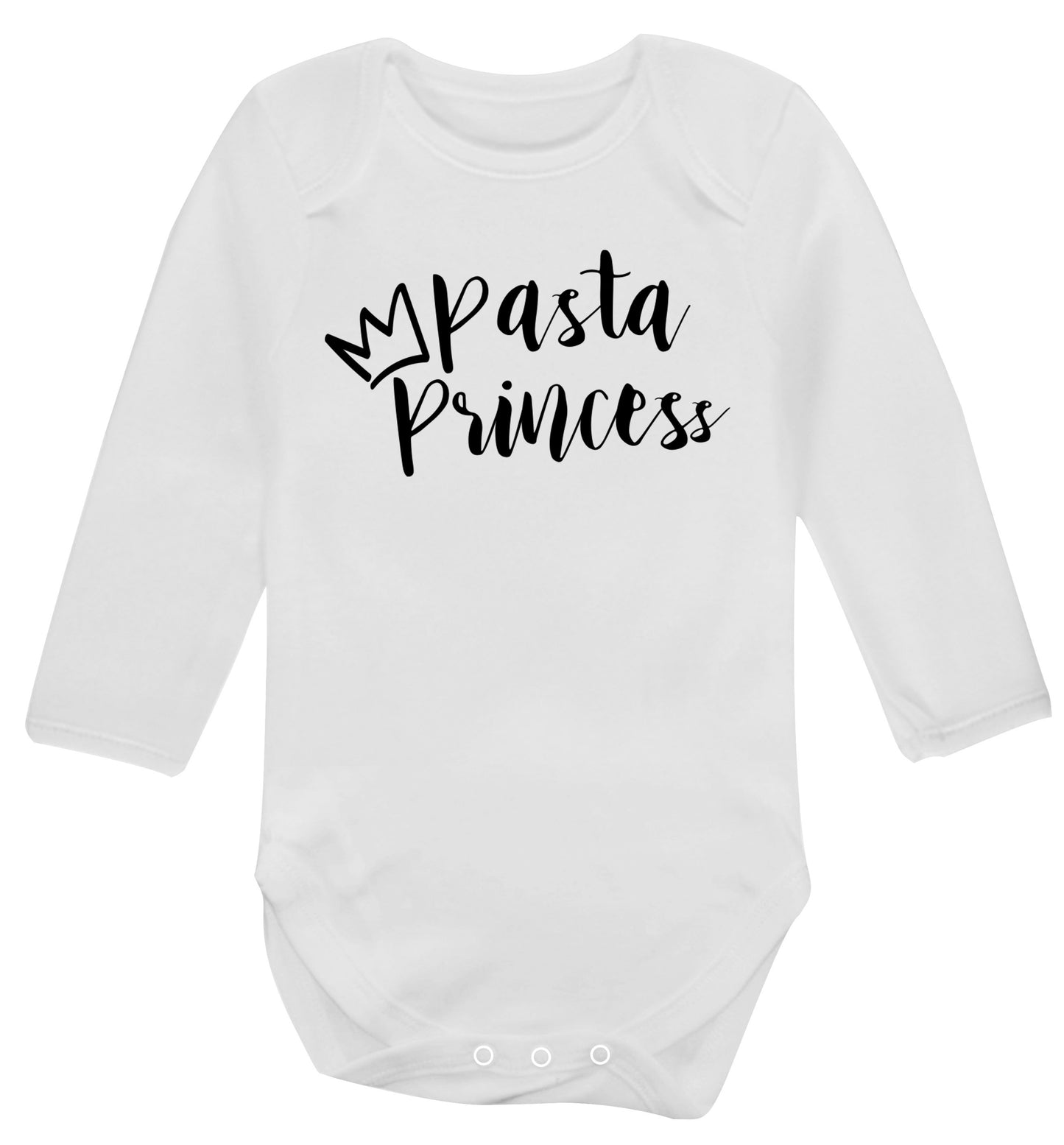 Pasta Princess Baby Vest long sleeved white 6-12 months