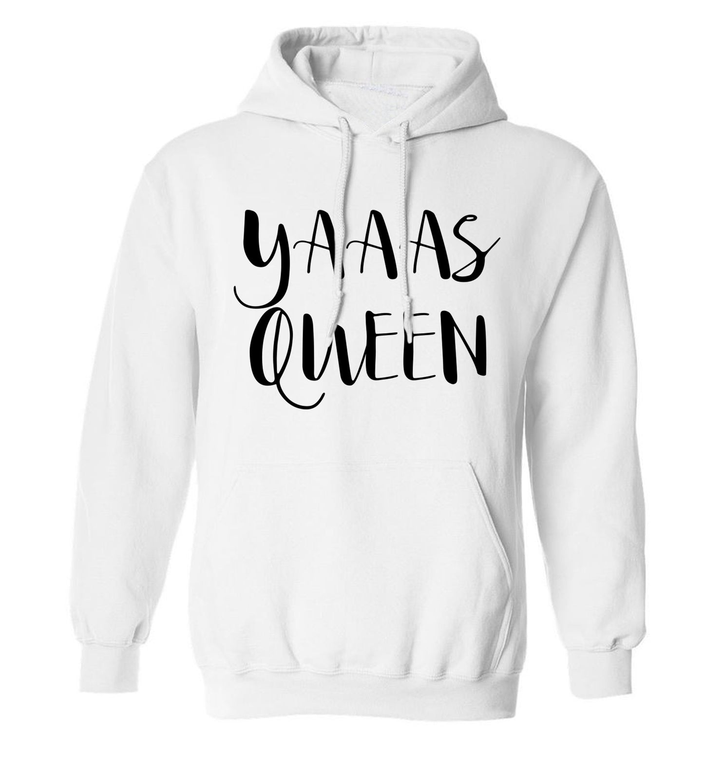 Yas Queen adults unisex white hoodie 2XL