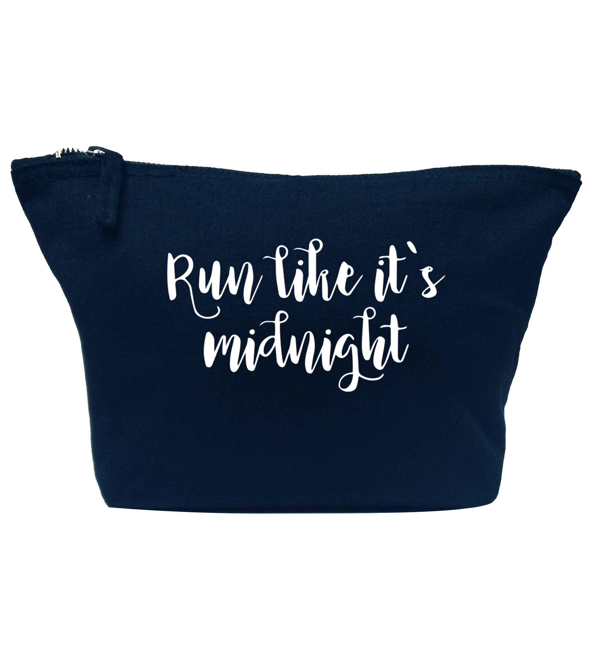 Run like it's midnight navy makeup bag