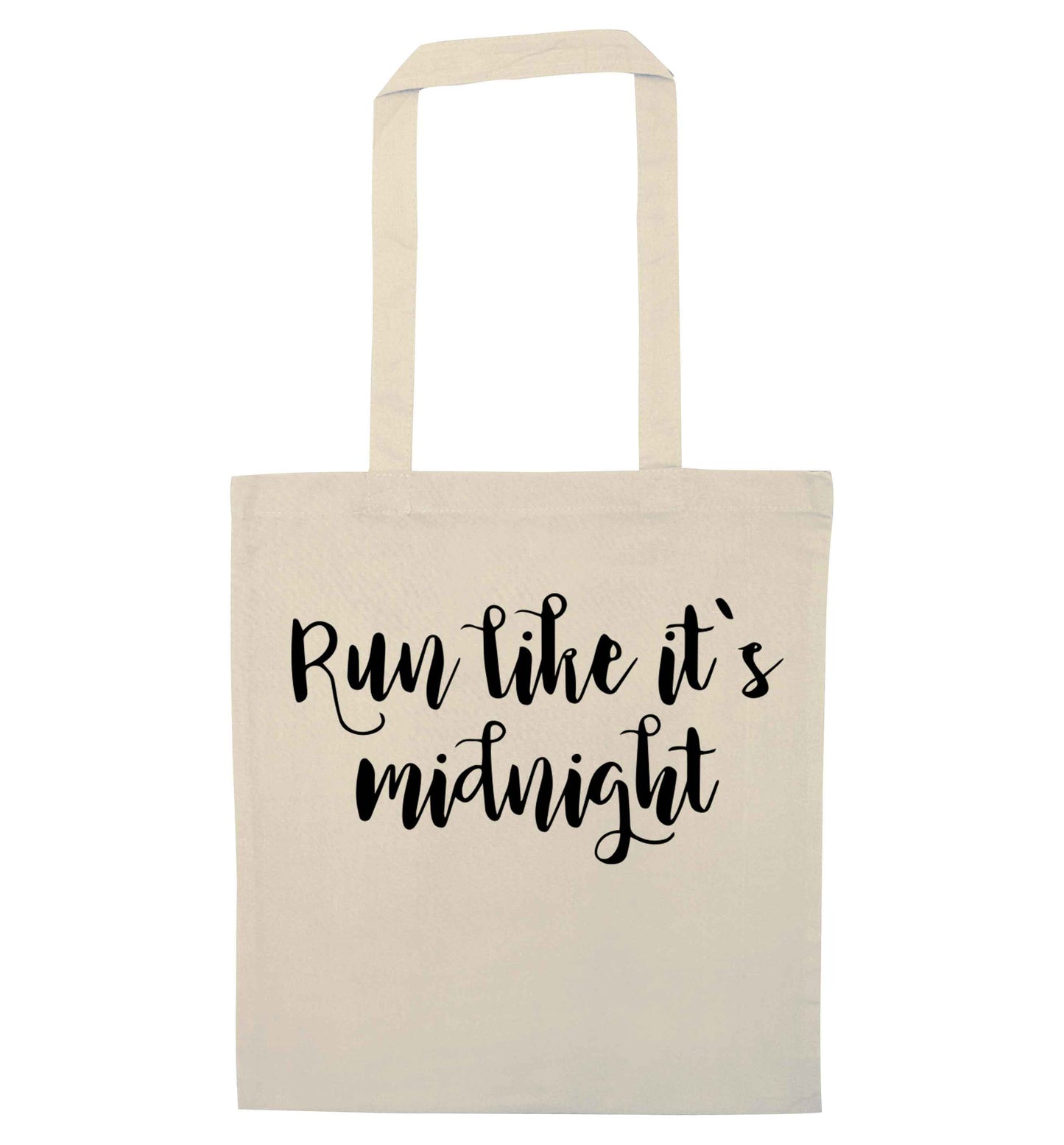 Run like it's midnight natural tote bag