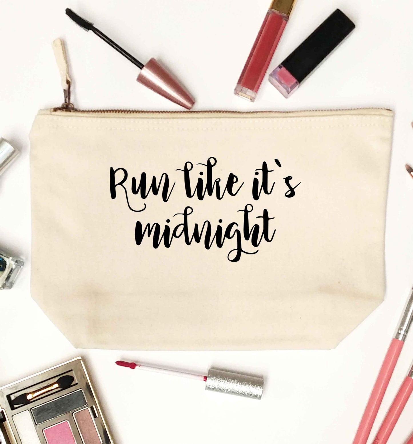 Run like it's midnight natural makeup bag