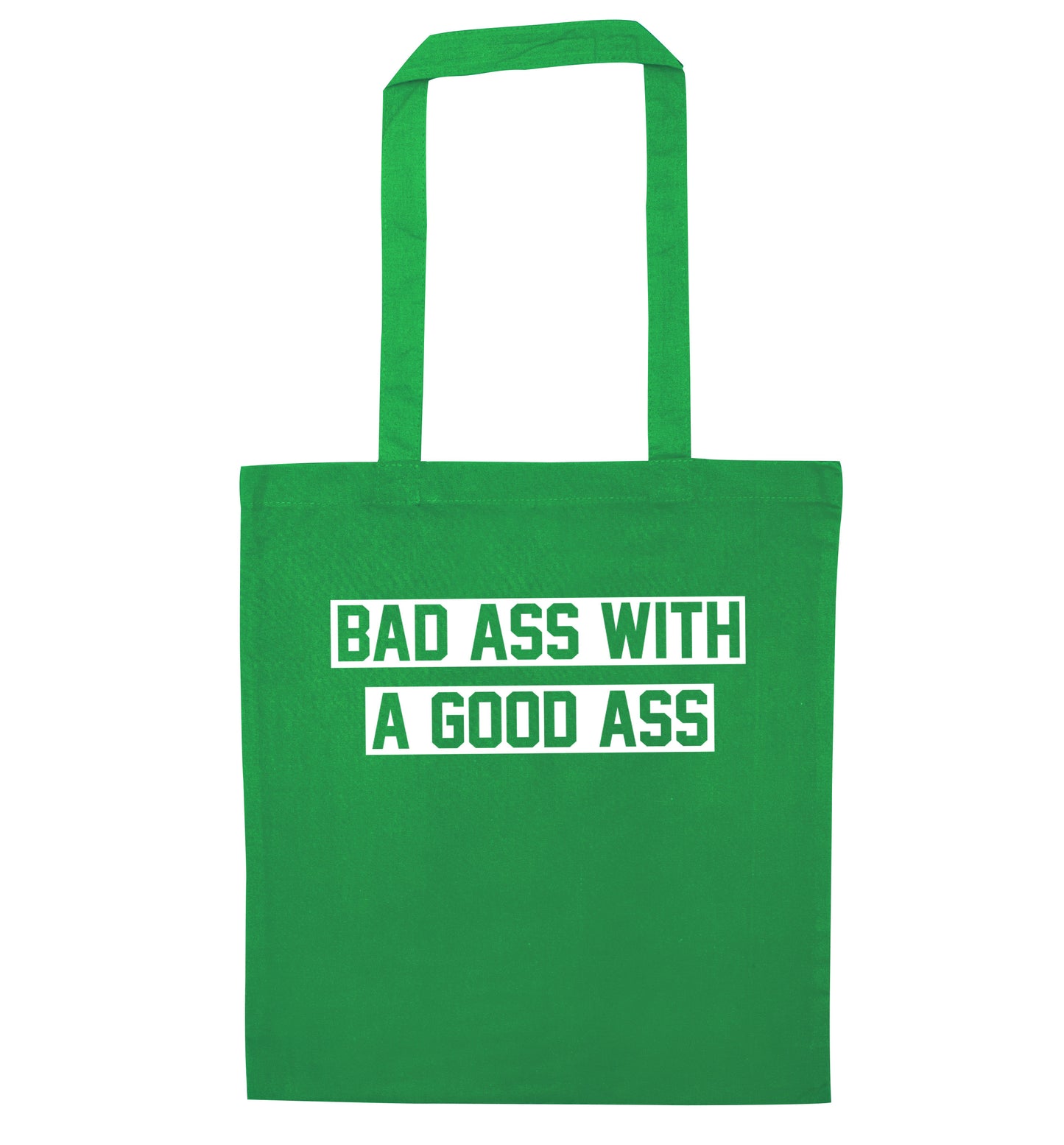 A bad ass with a good ass green tote bag