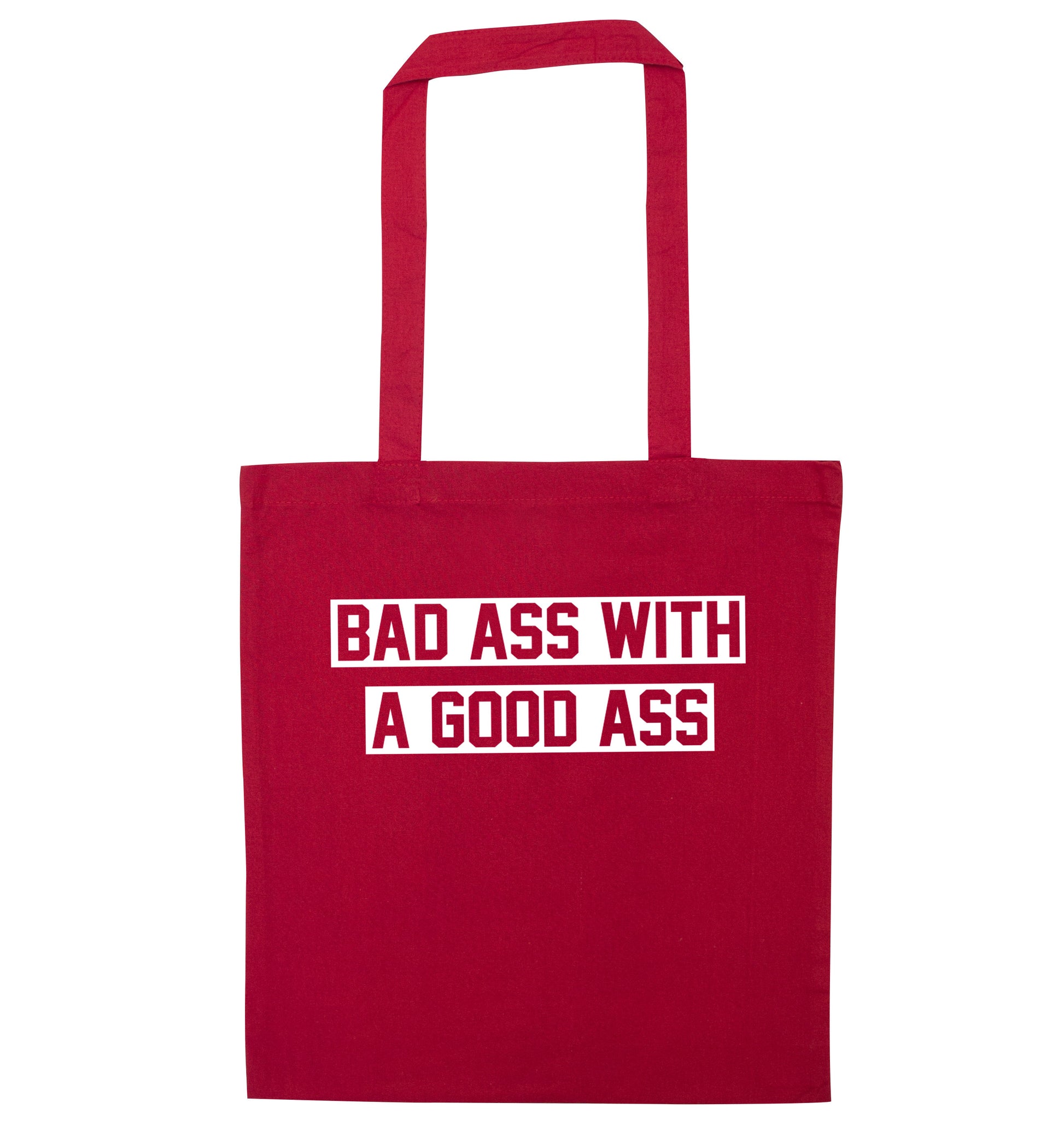 A bad ass with a good ass red tote bag