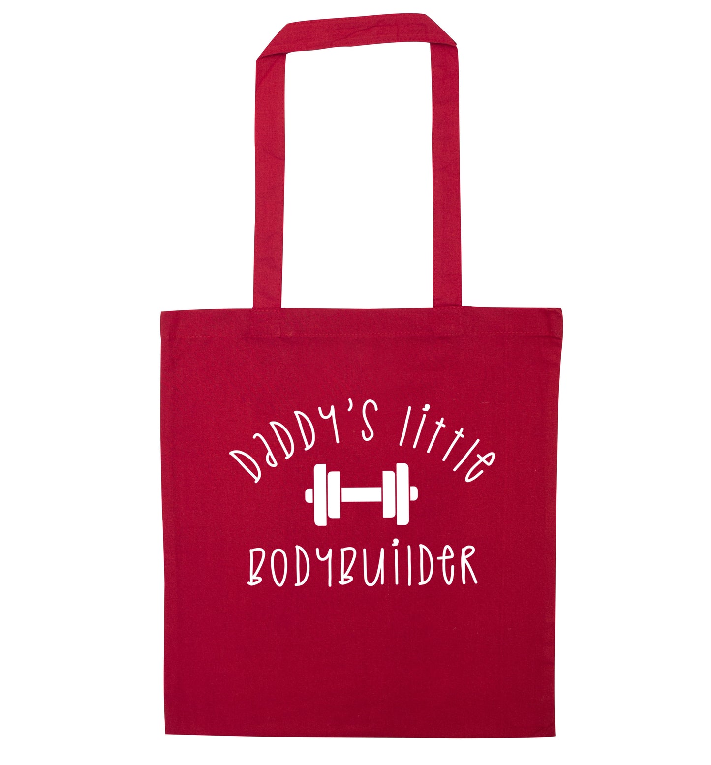 Daddy's little bodybuilder red tote bag
