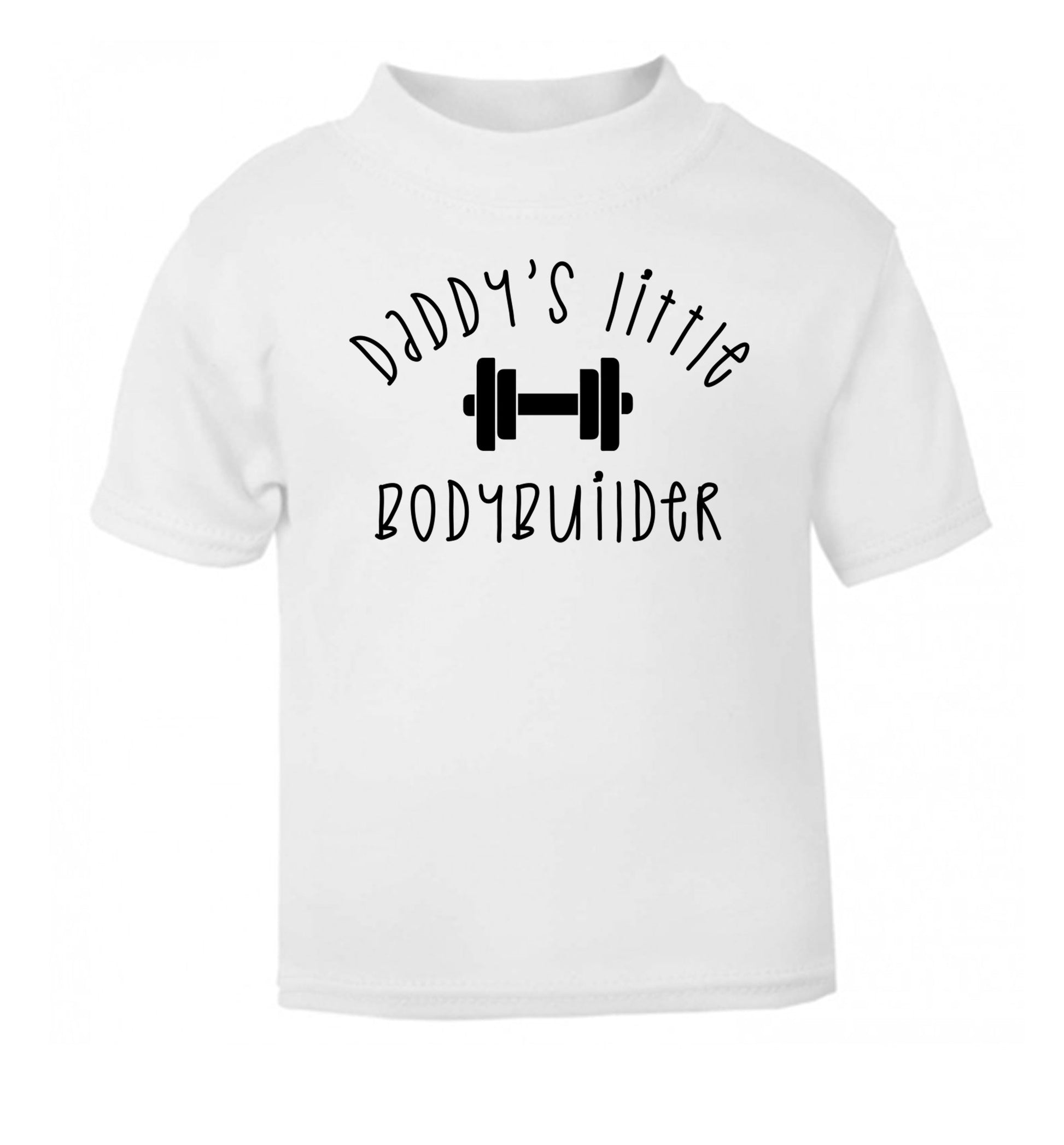 Daddy's little bodybuilder white Baby Toddler Tshirt 2 Years