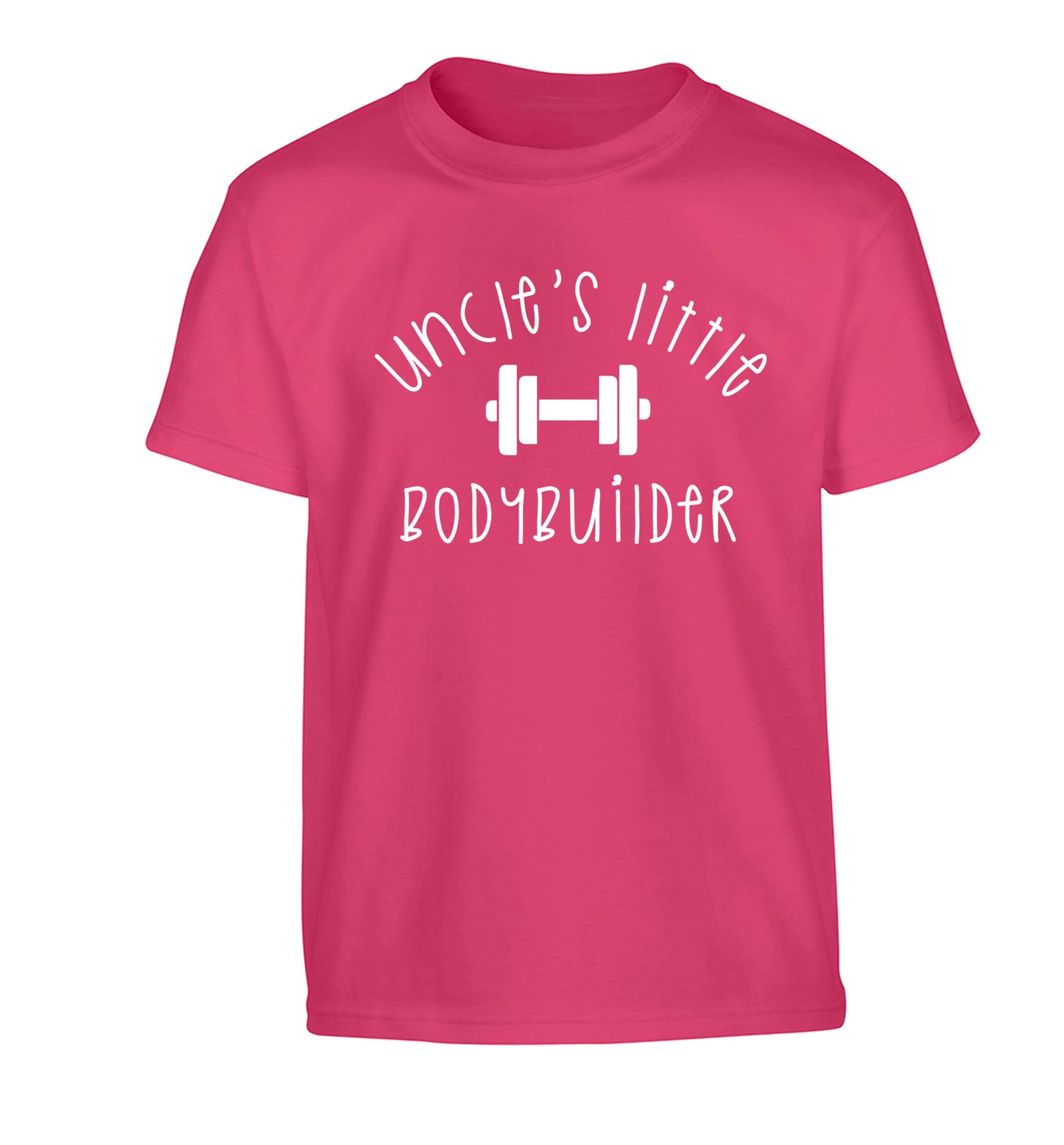 Uncle's little bodybuilder Children's pink Tshirt 12-14 Years