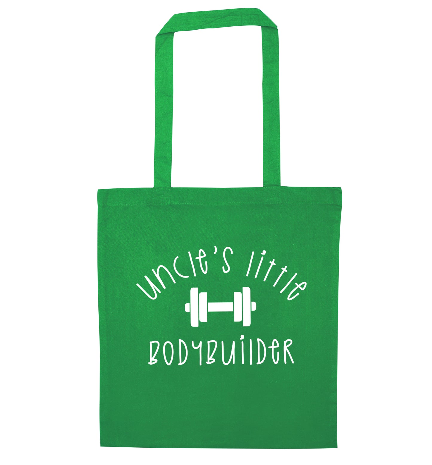 Uncle's little bodybuilder green tote bag