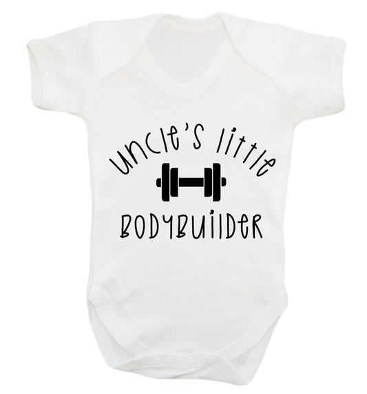 Uncle's little bodybuilder Baby Vest white 18-24 months