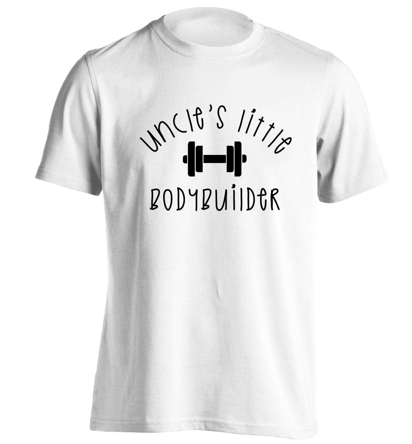Uncle's little bodybuilder adults unisex white Tshirt 2XL