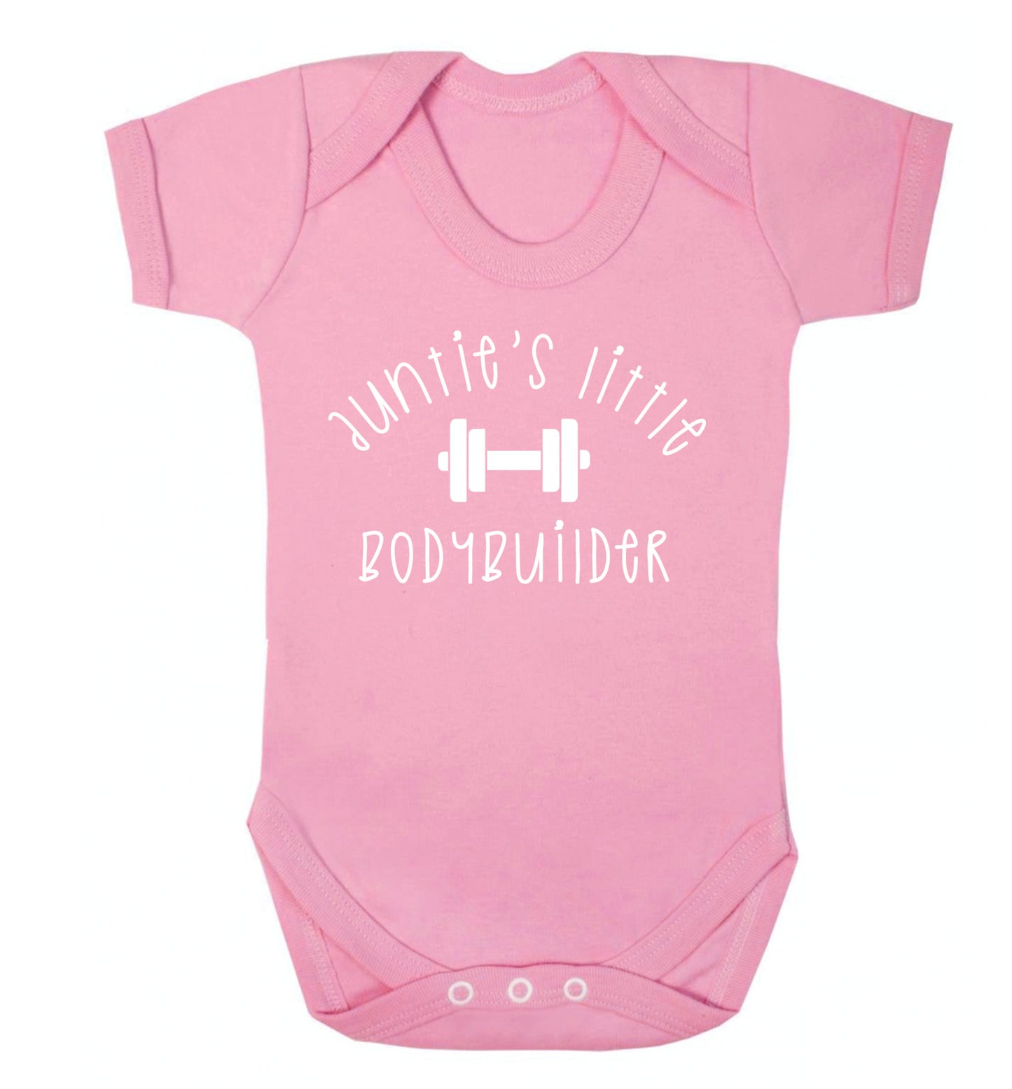Auntie's little bodybuilder Baby Vest pale pink 18-24 months