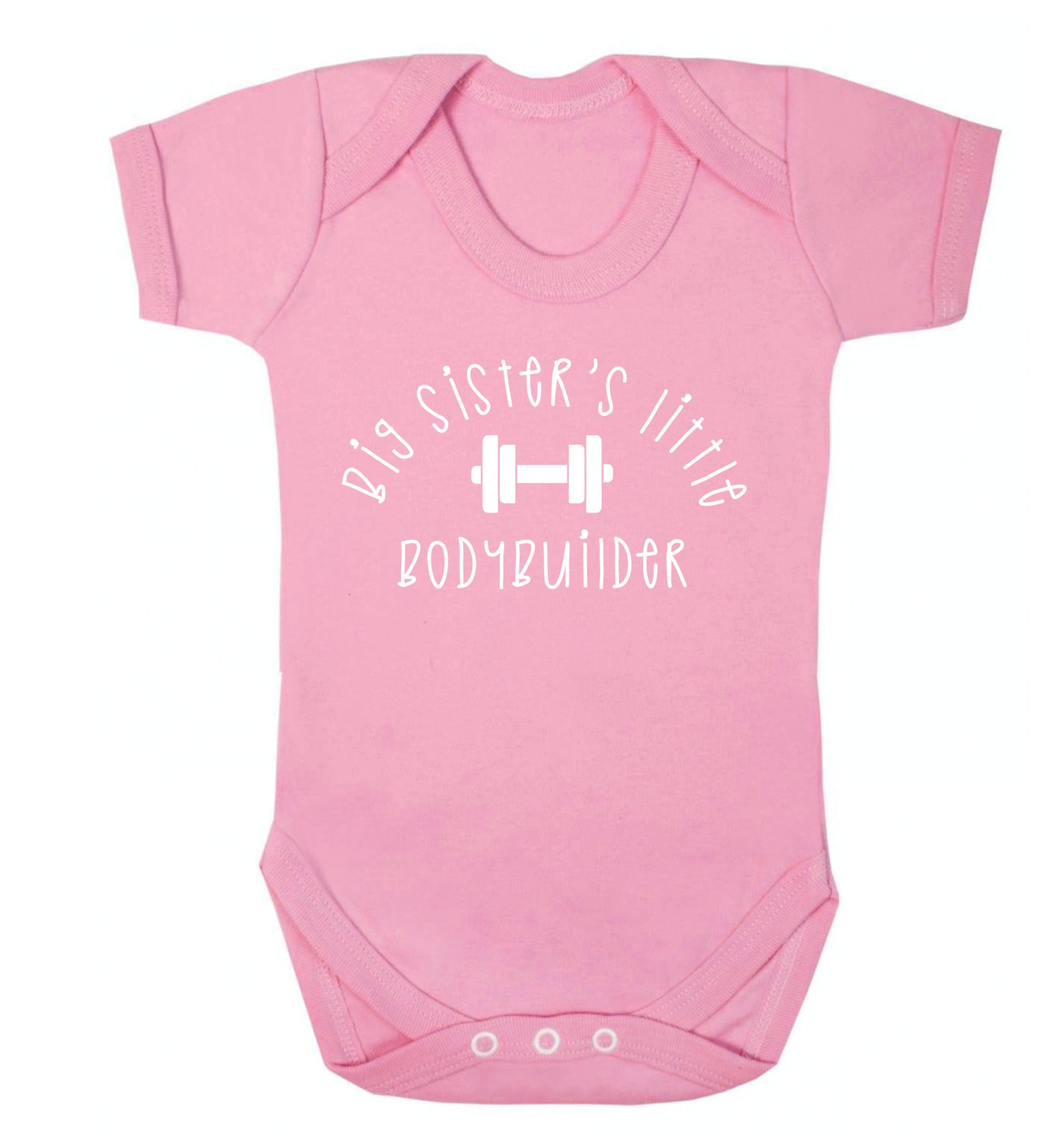 Big sister's little bodybuilder Baby Vest pale pink 18-24 months