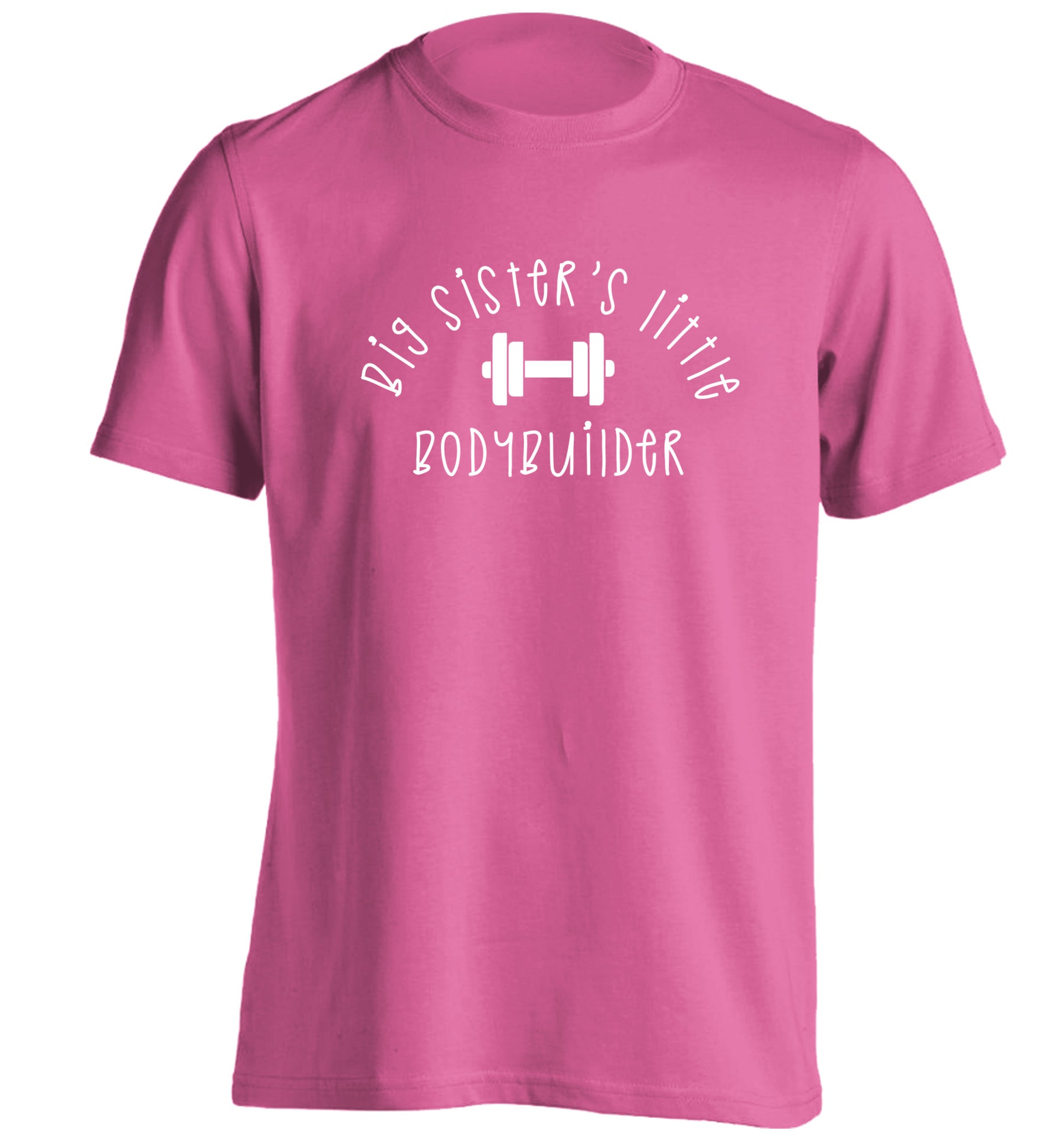 Big sister's little bodybuilder adults unisex pink Tshirt 2XL