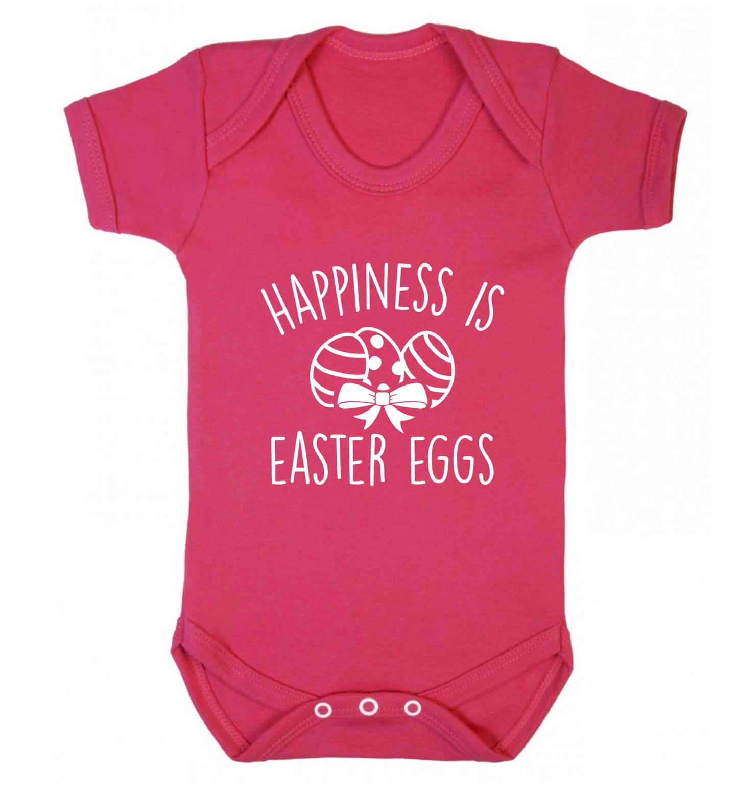 Happiness is Easter eggs baby vest dark pink 18-24 months
