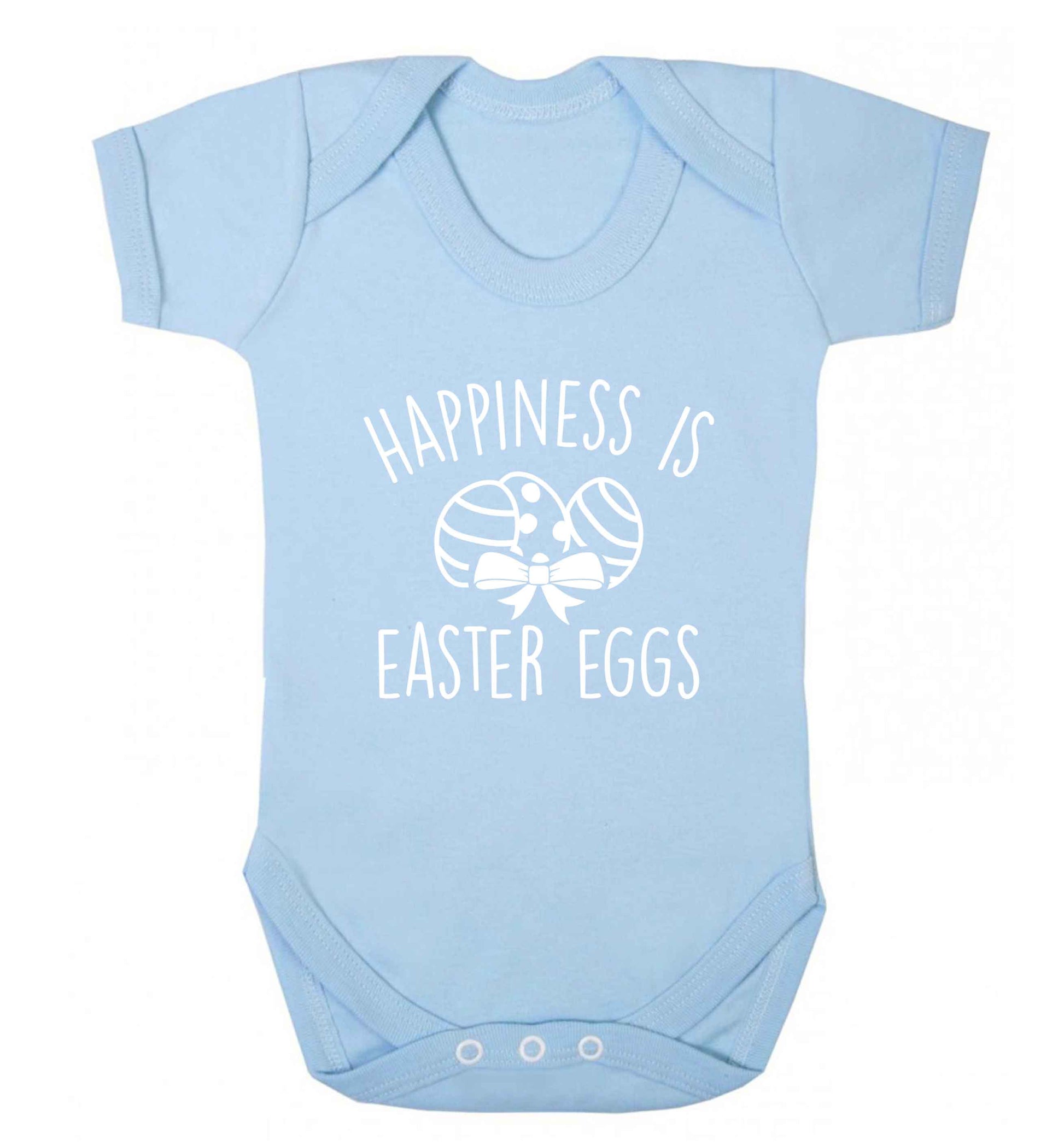 Happiness is Easter eggs baby vest pale blue 18-24 months