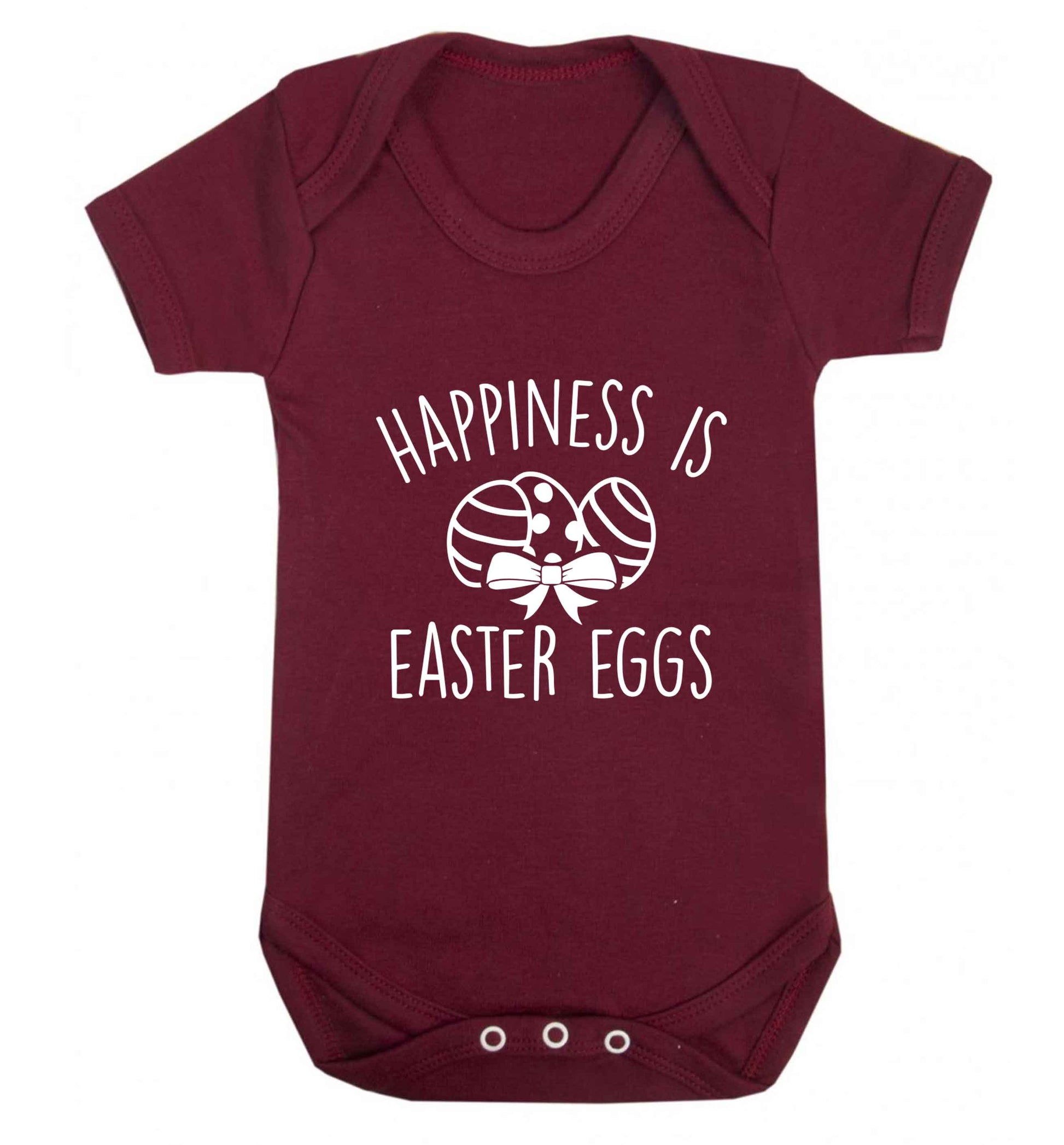 Happiness is Easter eggs baby vest maroon 18-24 months
