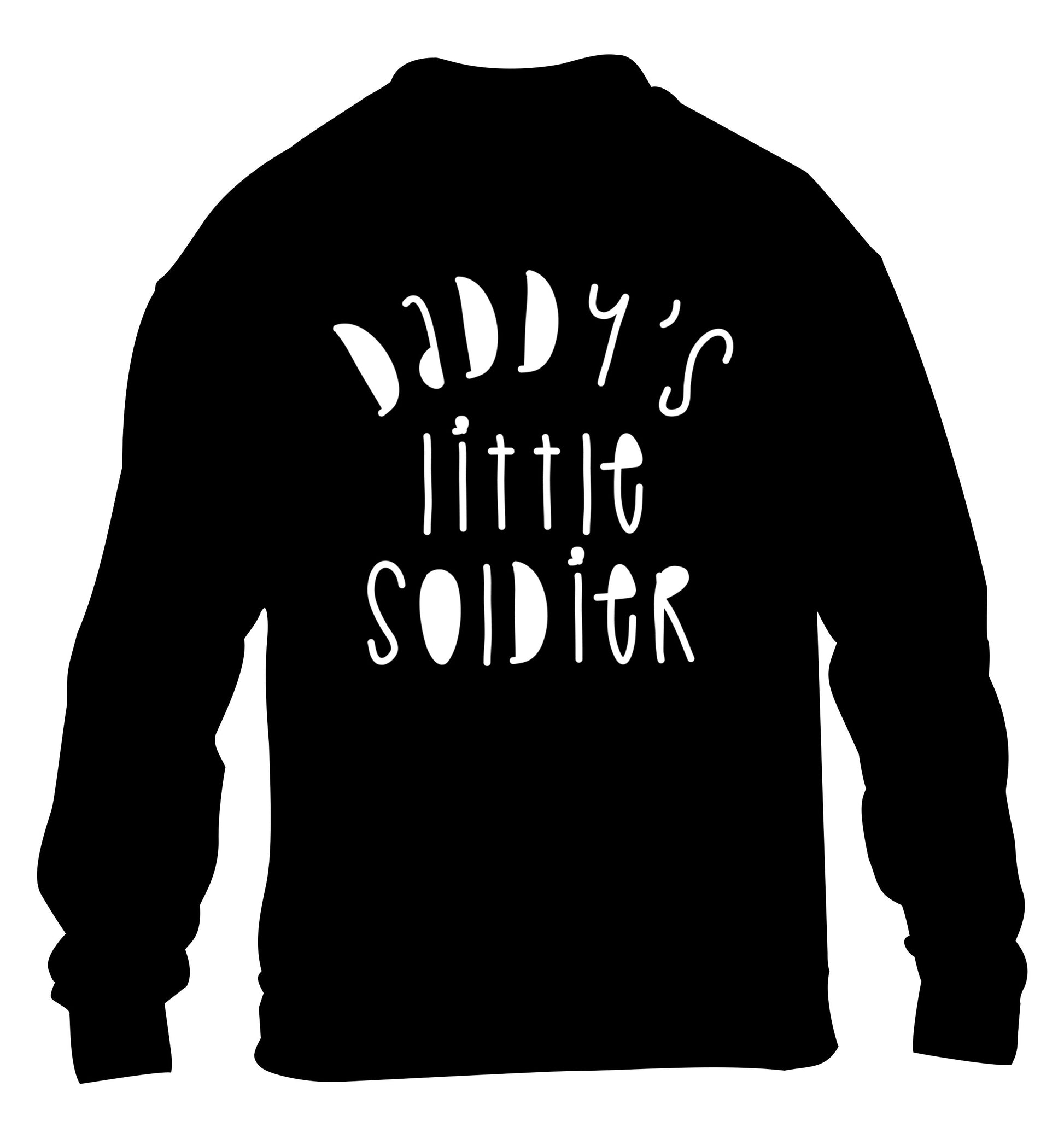 Daddy's little soldier children's black sweater 12-14 Years