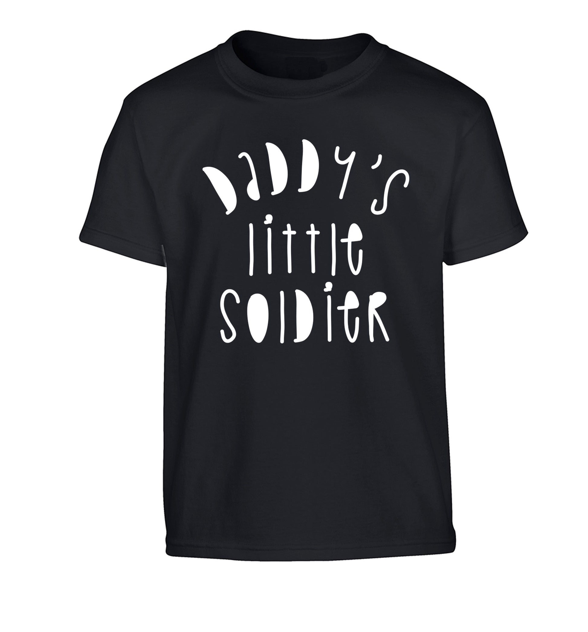 Daddy's little soldier Children's black Tshirt 12-14 Years