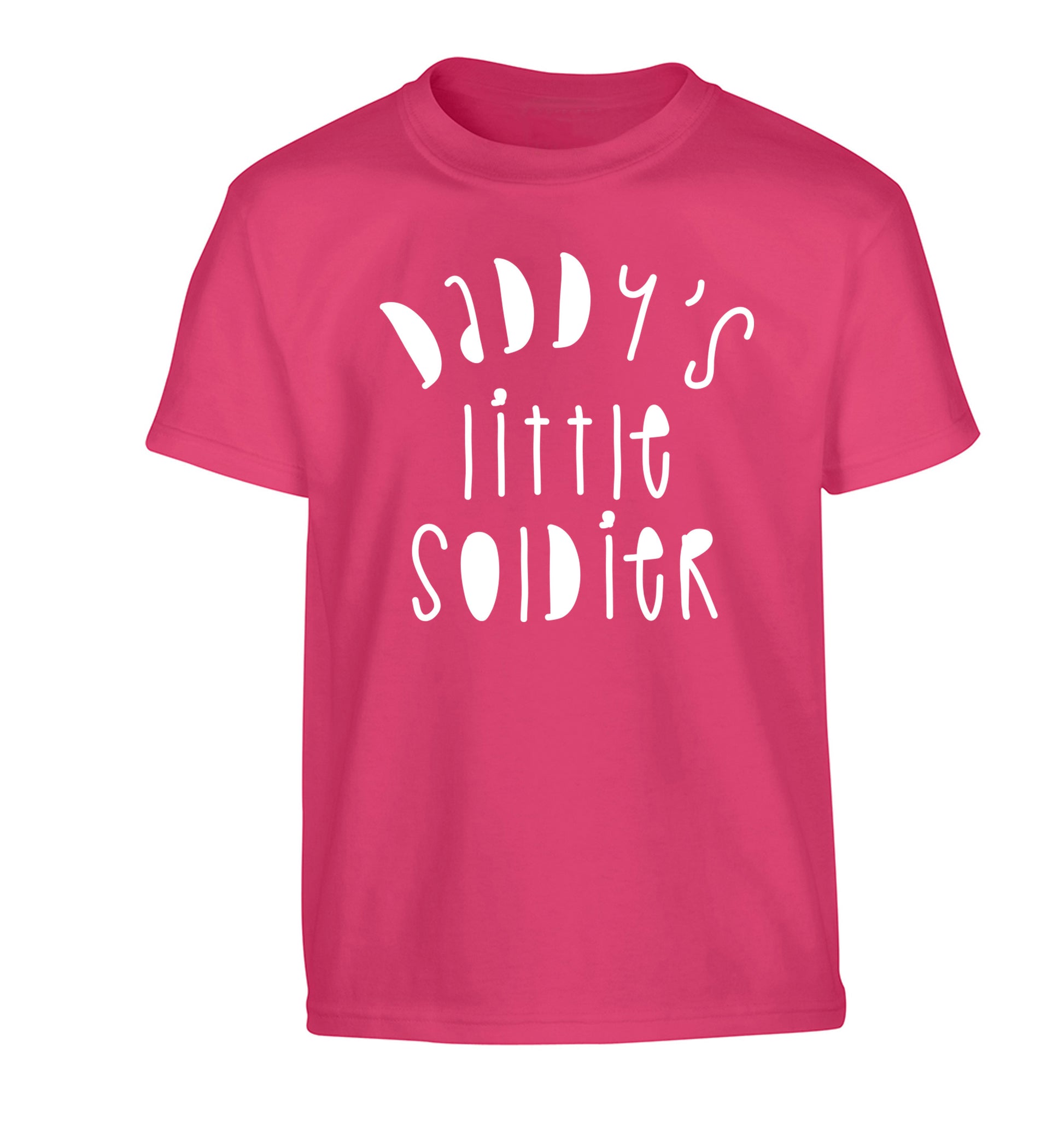 Daddy's little soldier Children's pink Tshirt 12-14 Years