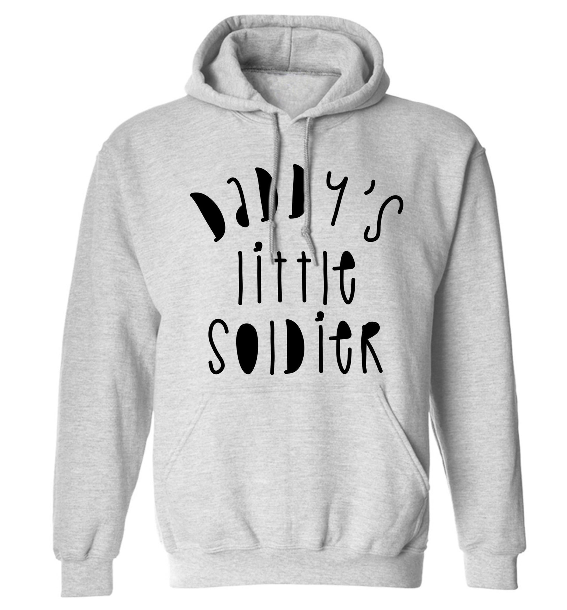 Daddy's little soldier adults unisex grey hoodie 2XL