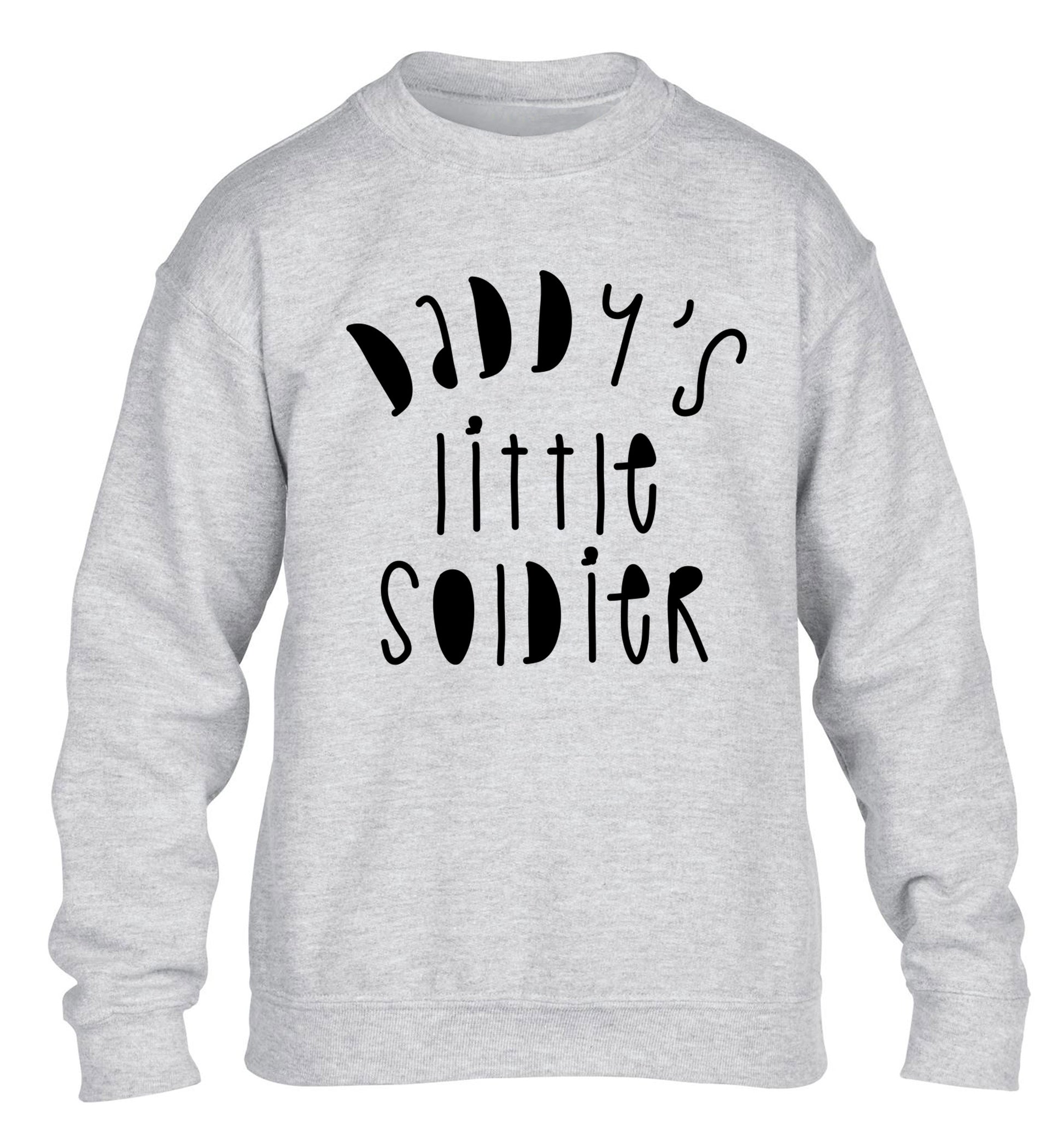 Daddy's little soldier children's grey sweater 12-14 Years