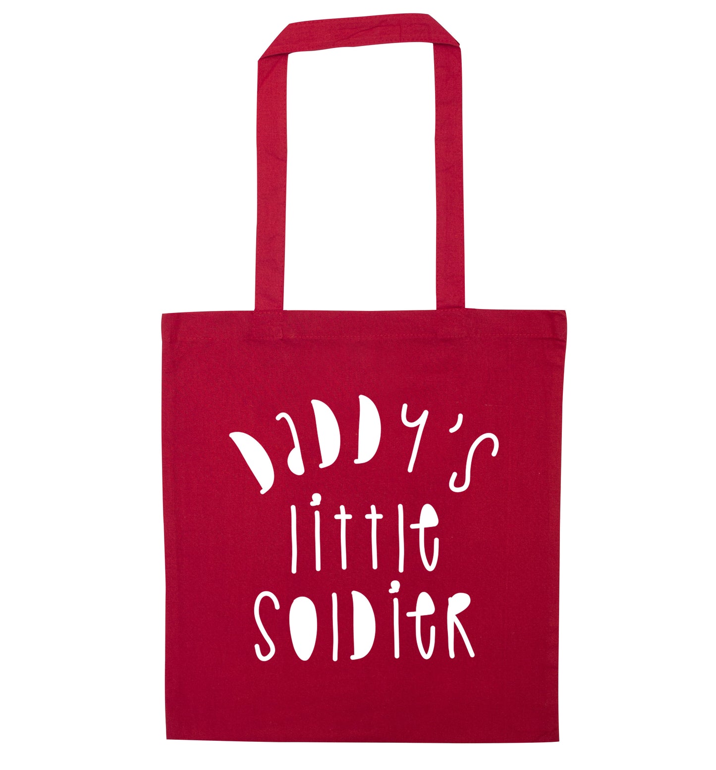 Daddy's little soldier red tote bag