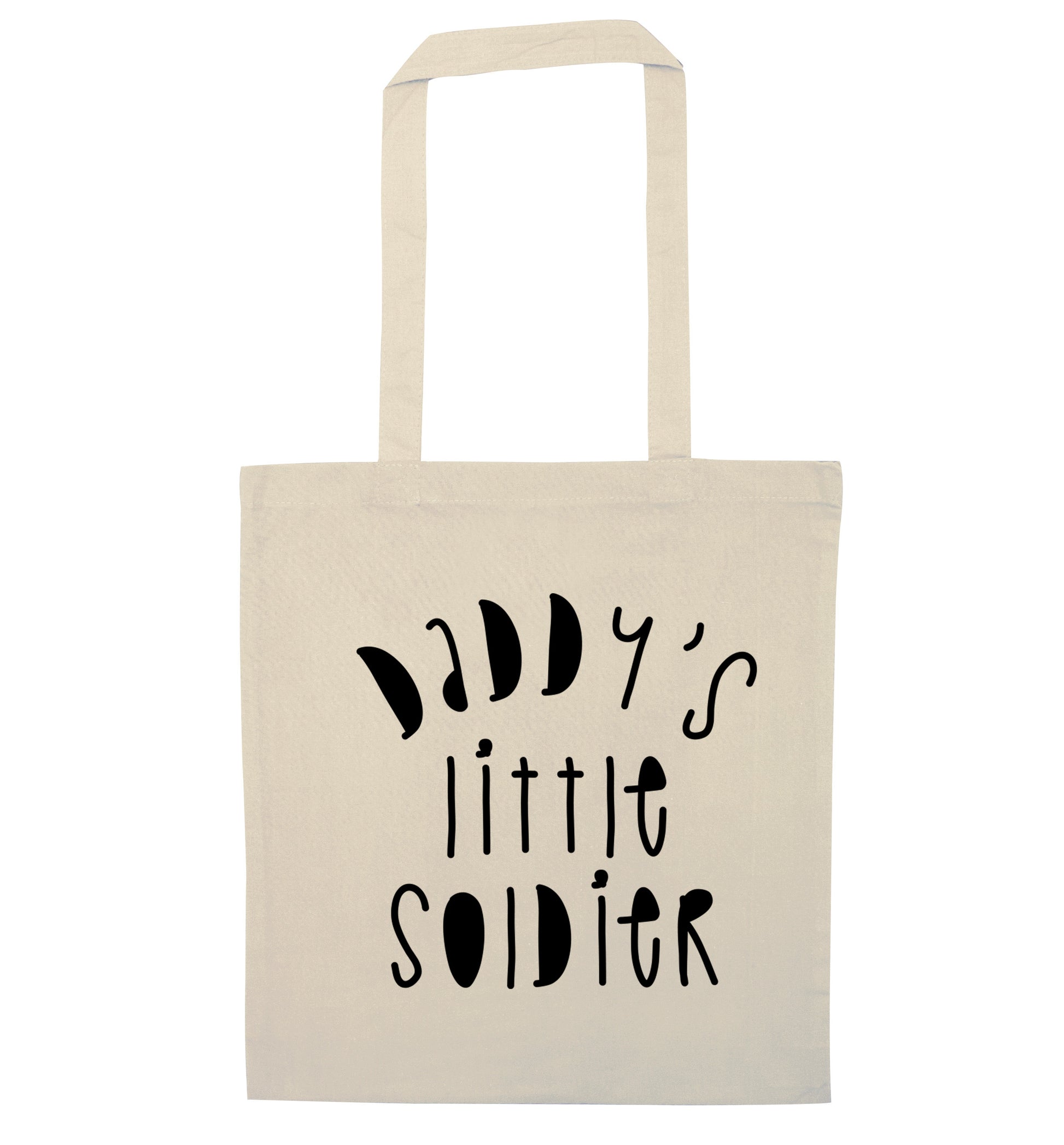 Daddy's little soldier natural tote bag