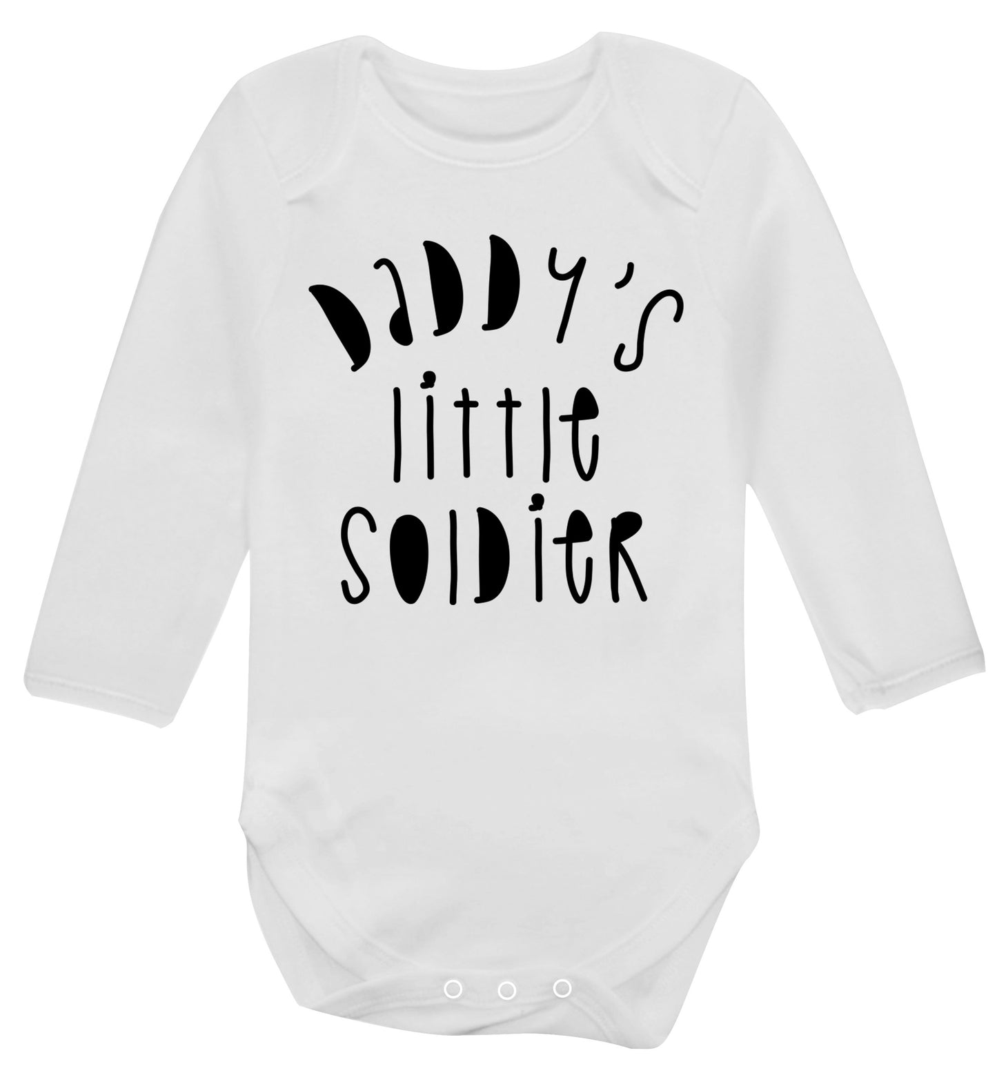 Daddy's little soldier Baby Vest long sleeved white 6-12 months
