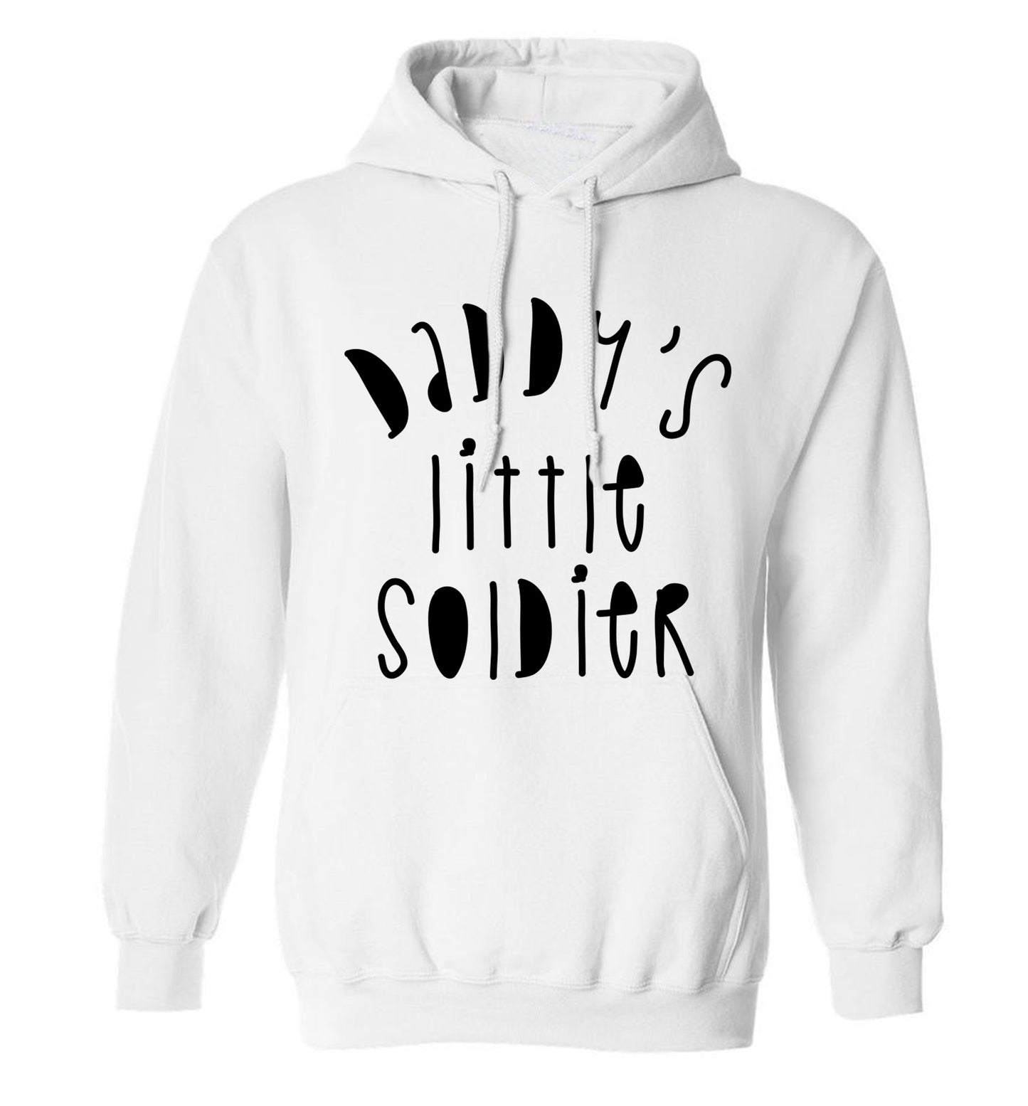 Daddy's little soldier adults unisex white hoodie 2XL