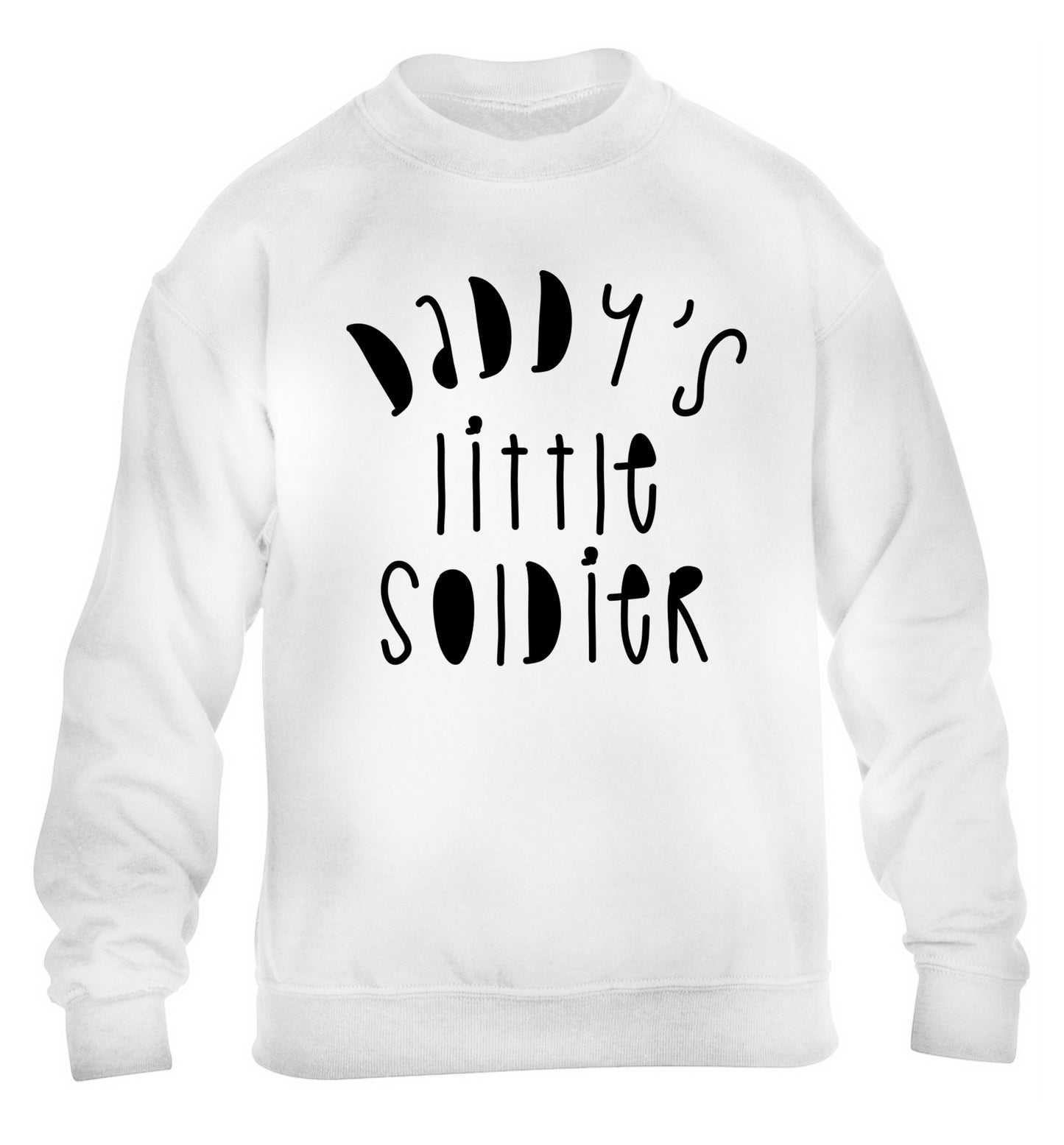 Daddy's little soldier children's white sweater 12-14 Years