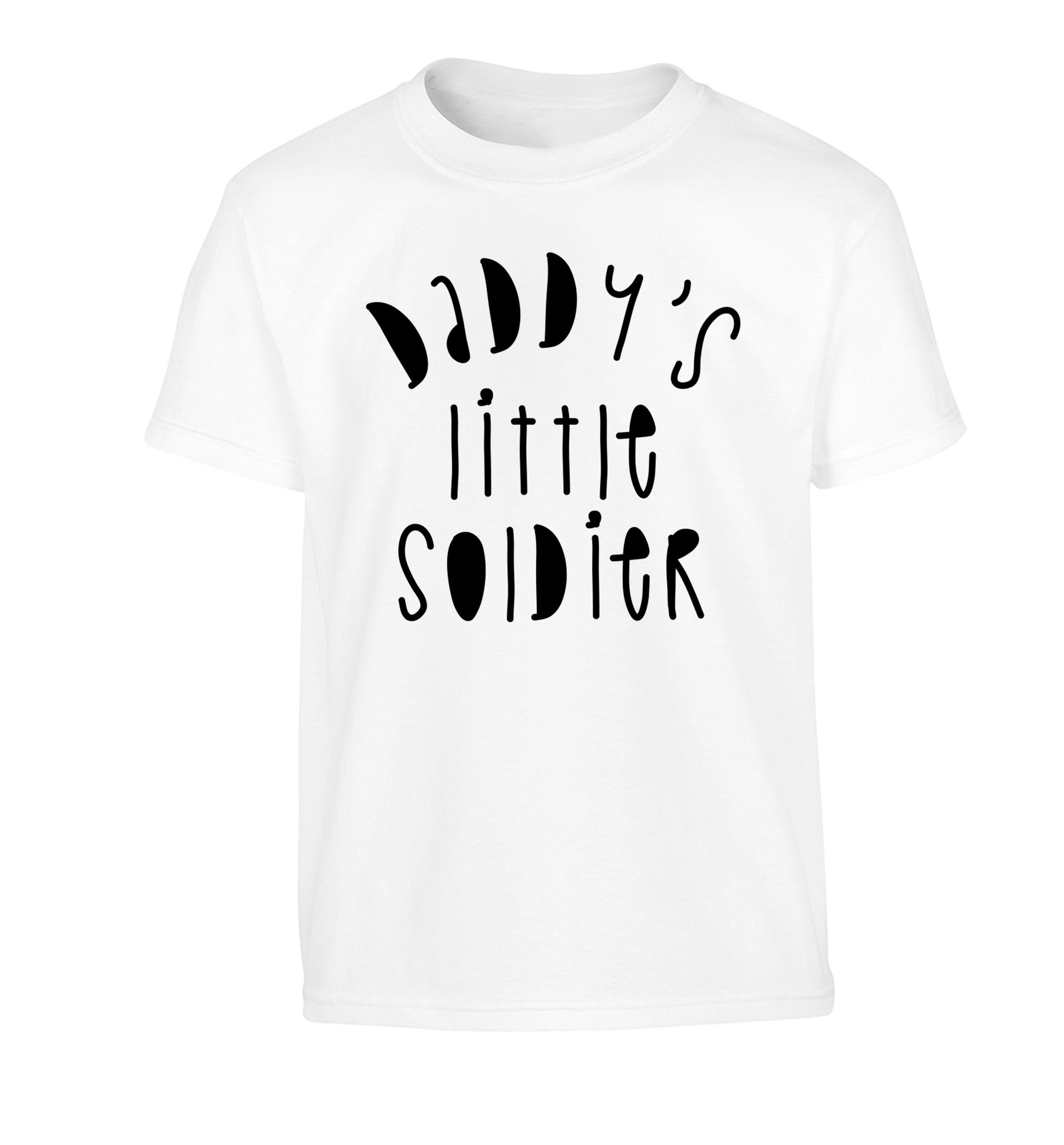 Daddy's little soldier Children's white Tshirt 12-14 Years
