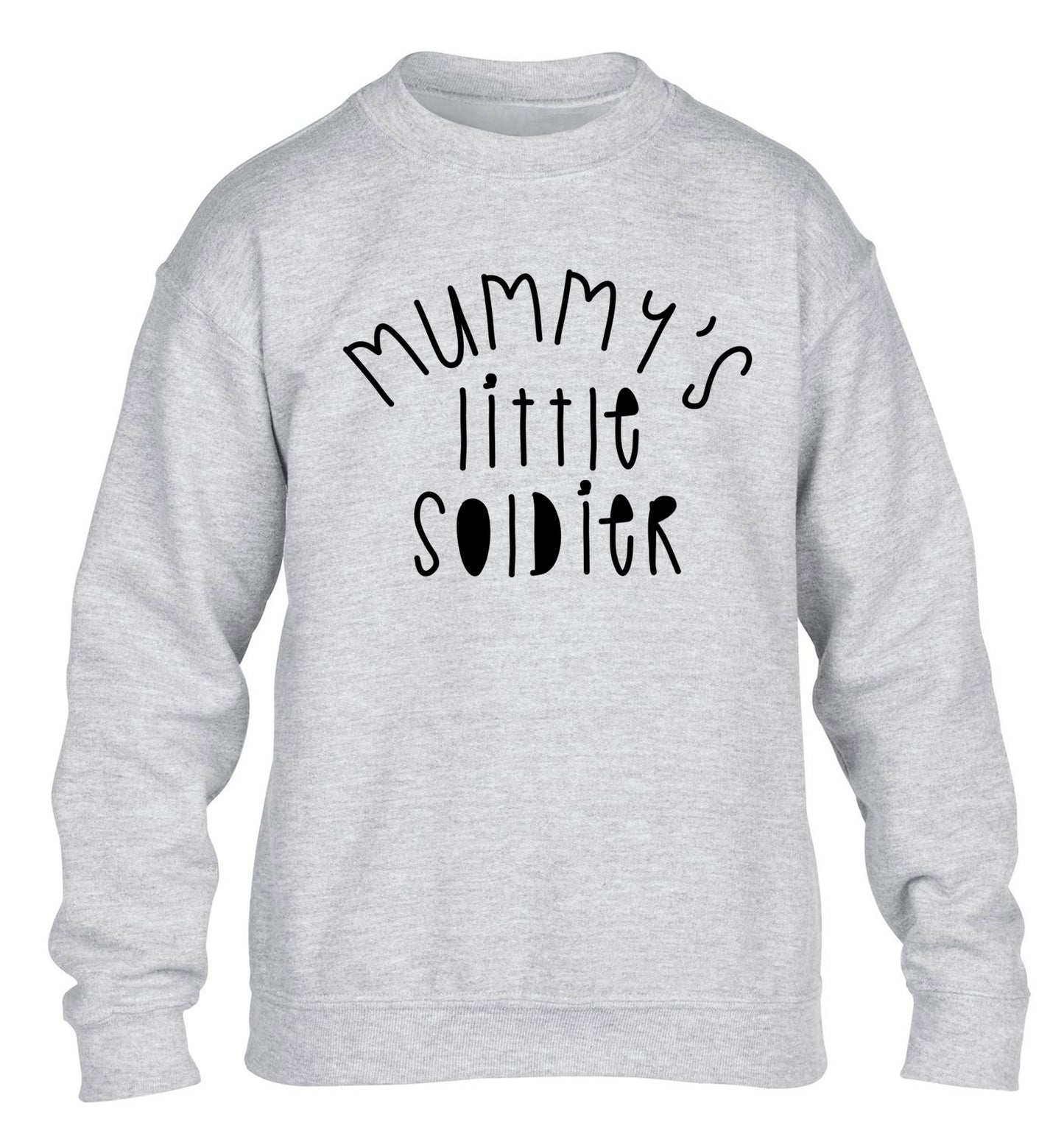 Mummy's little soldier children's grey sweater 12-14 Years