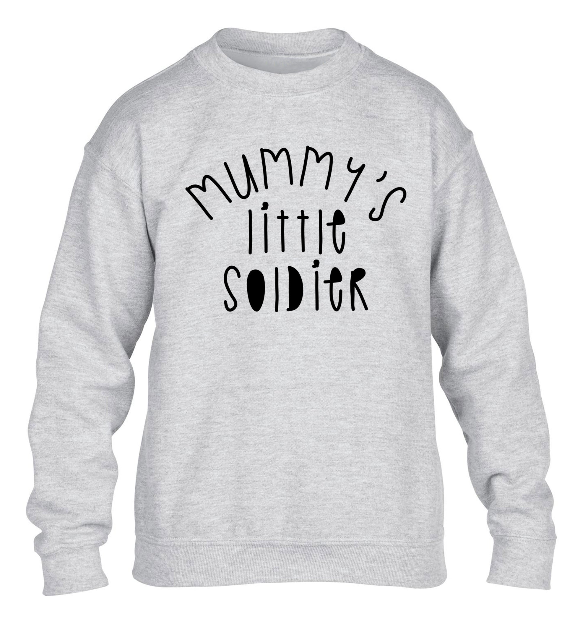 Mummy's little soldier children's grey sweater 12-14 Years
