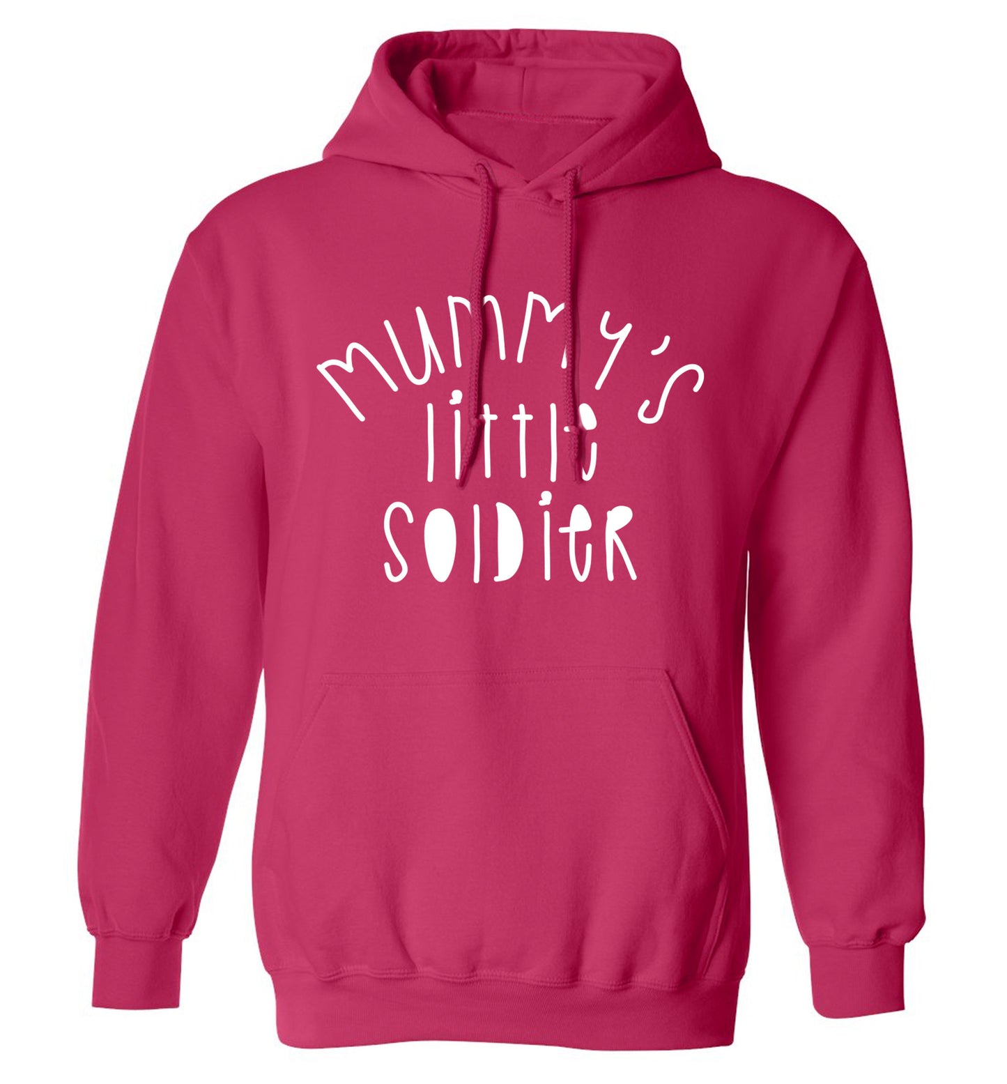 Mummy's little soldier adults unisex pink hoodie 2XL