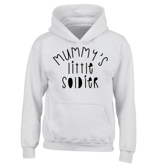 Mummy's little soldier children's white hoodie 12-14 Years