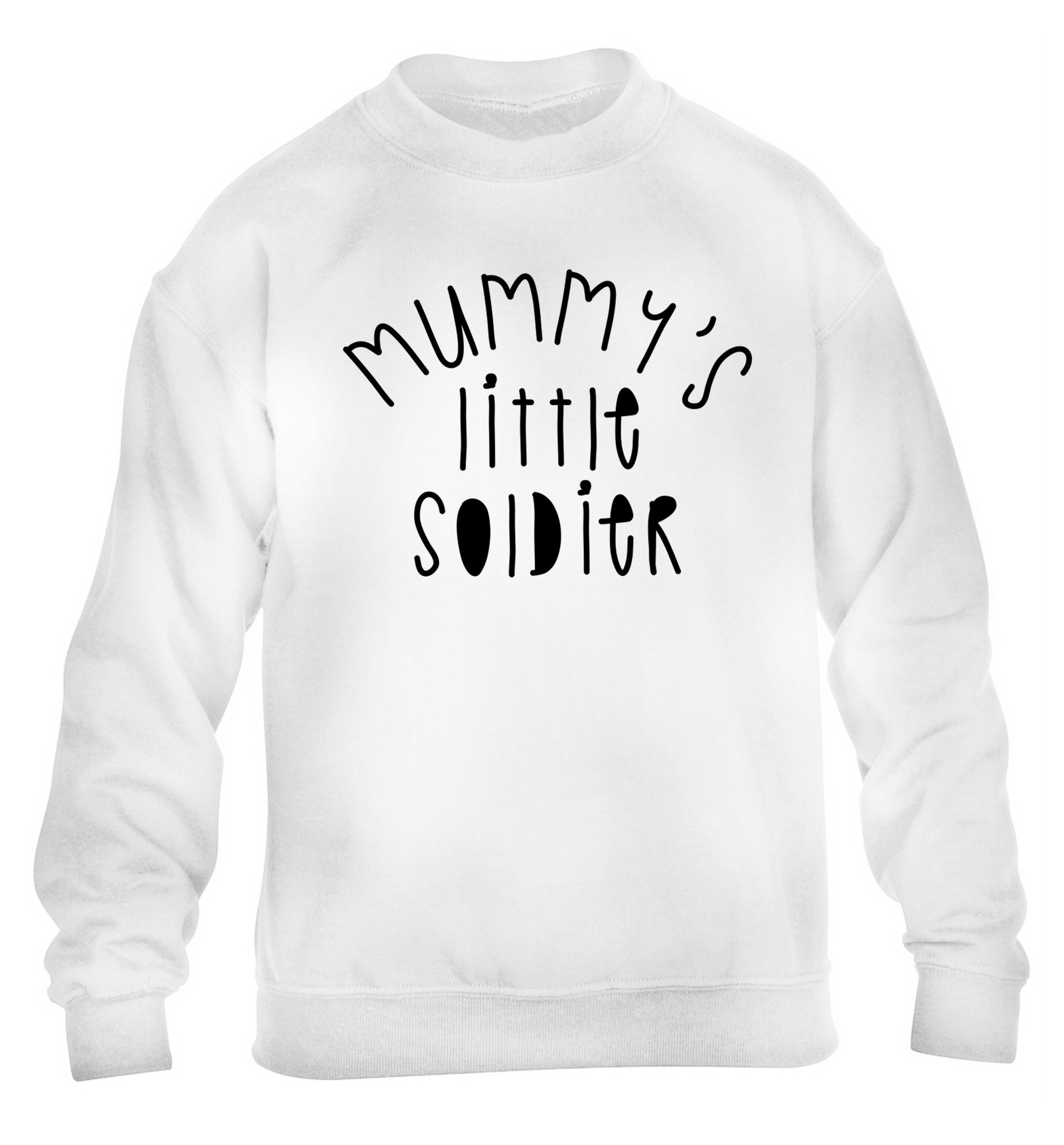 Mummy's little soldier children's white sweater 12-14 Years