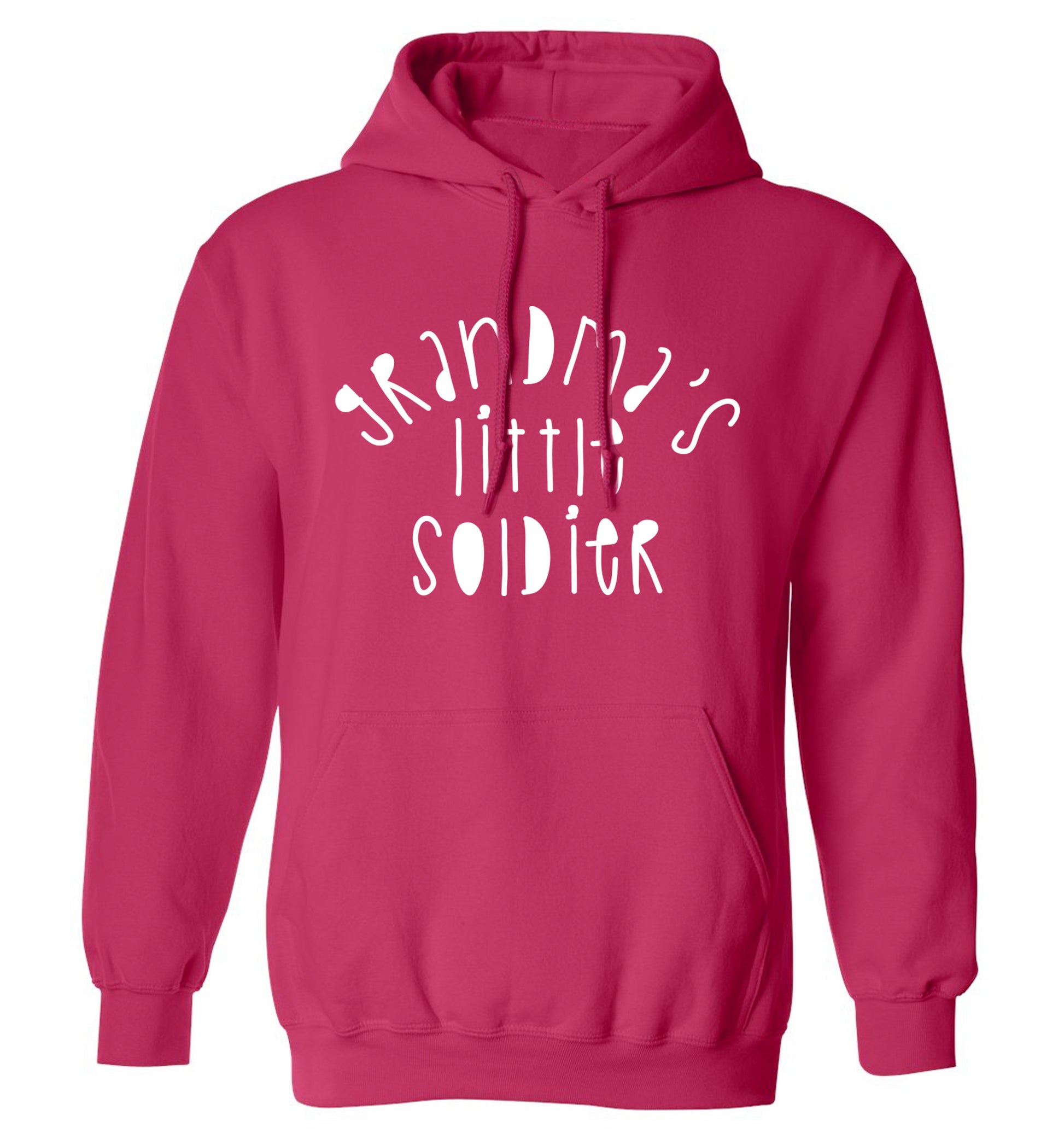 Grandma's little soldier adults unisex pink hoodie 2XL