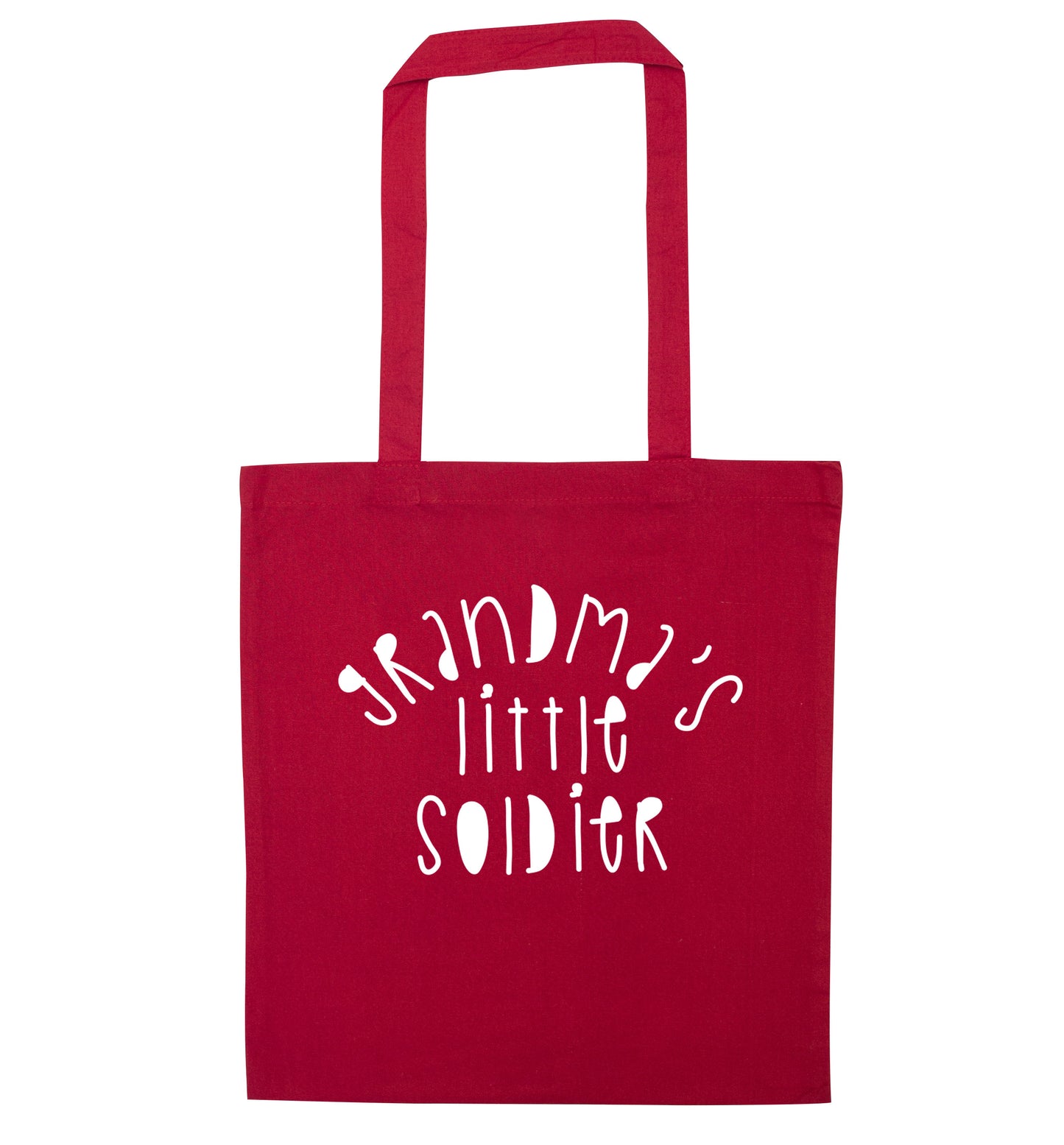 Grandma's little soldier red tote bag