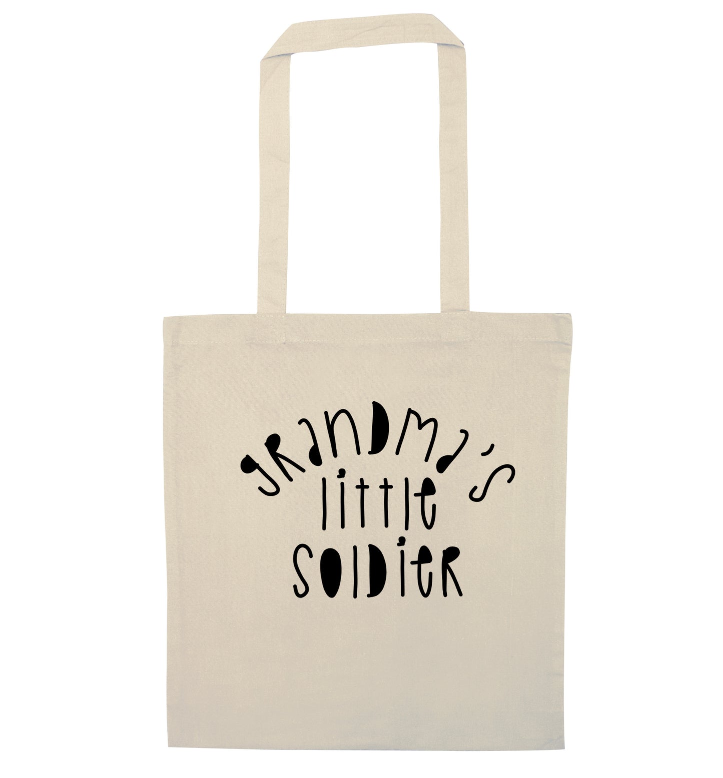 Grandma's little soldier natural tote bag