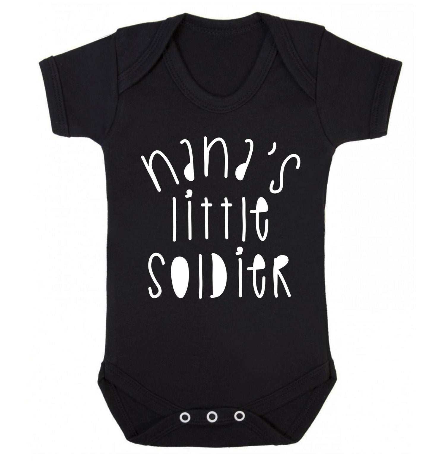 Nana's little soldier Baby Vest black 18-24 months