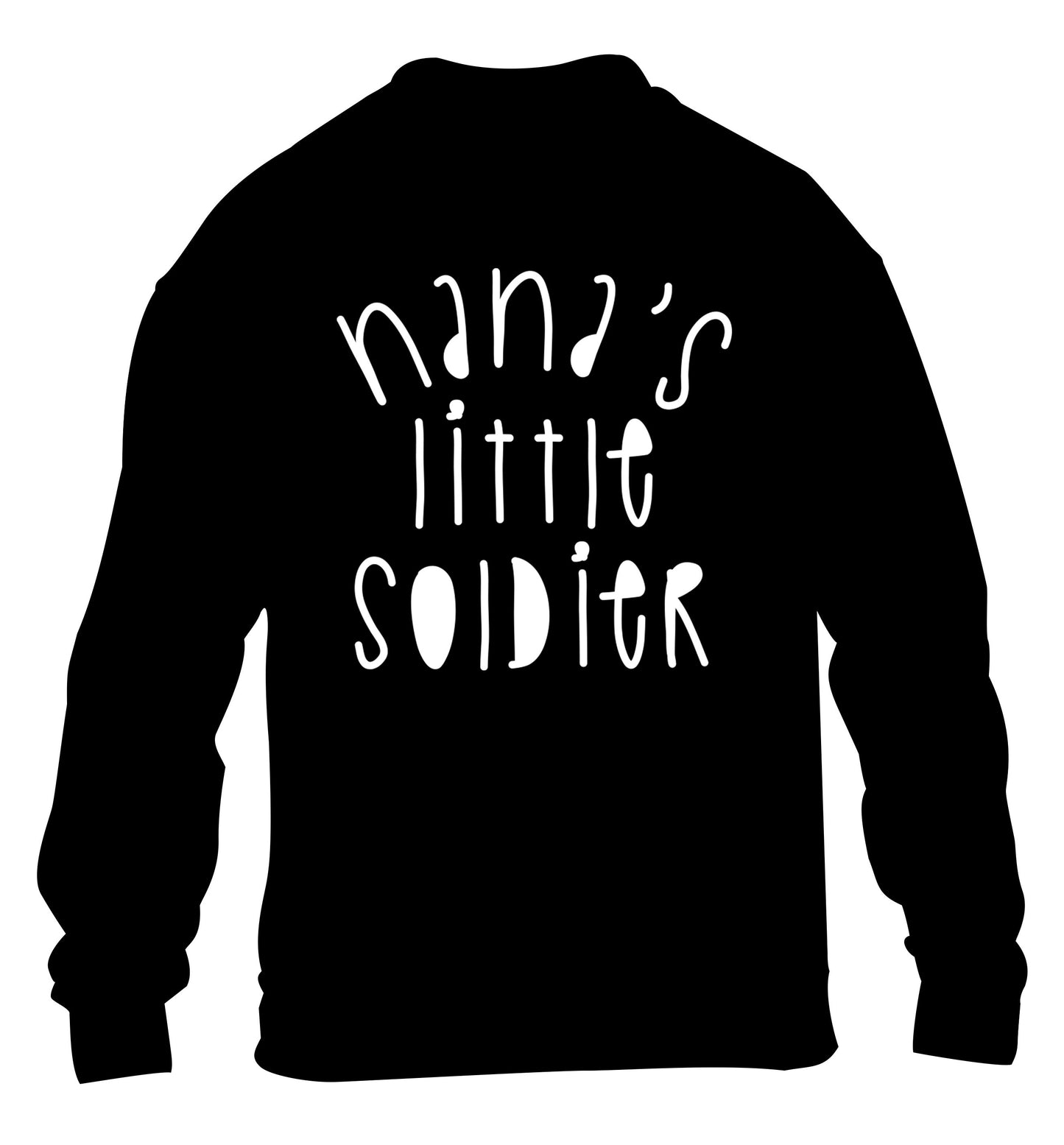 Nana's little soldier children's black sweater 12-14 Years