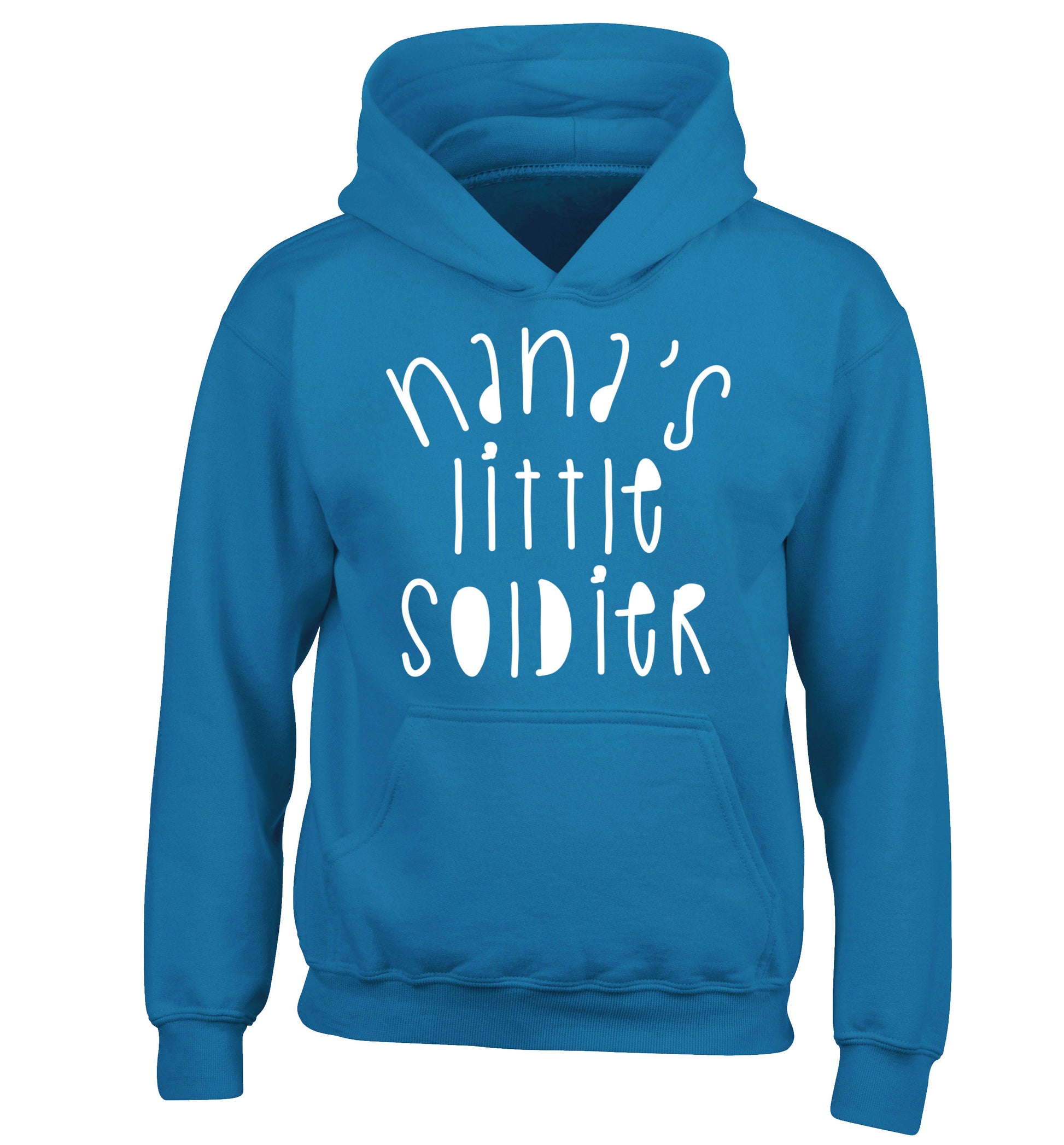 Nana's little soldier children's blue hoodie 12-14 Years