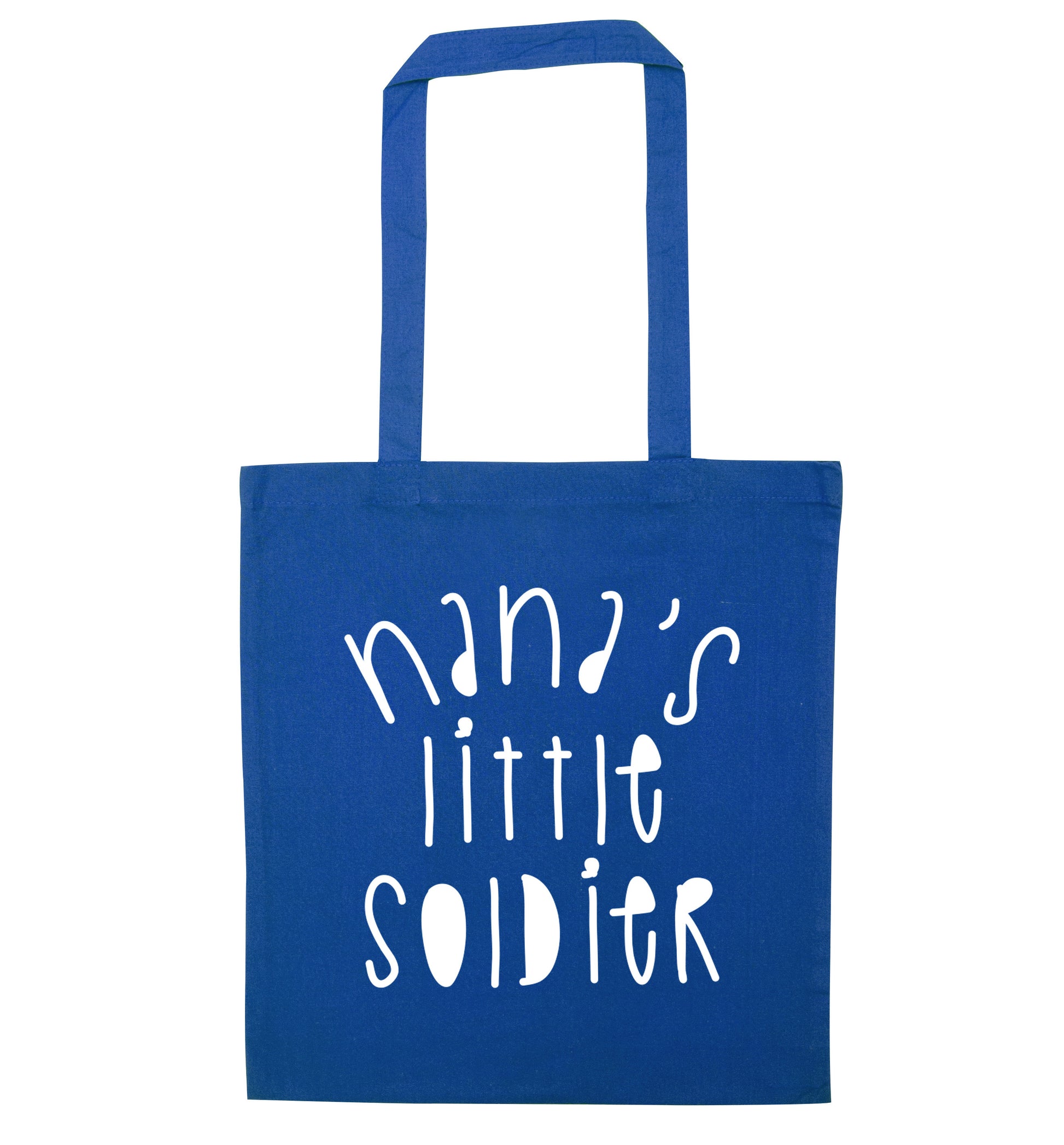 Nana's little soldier blue tote bag